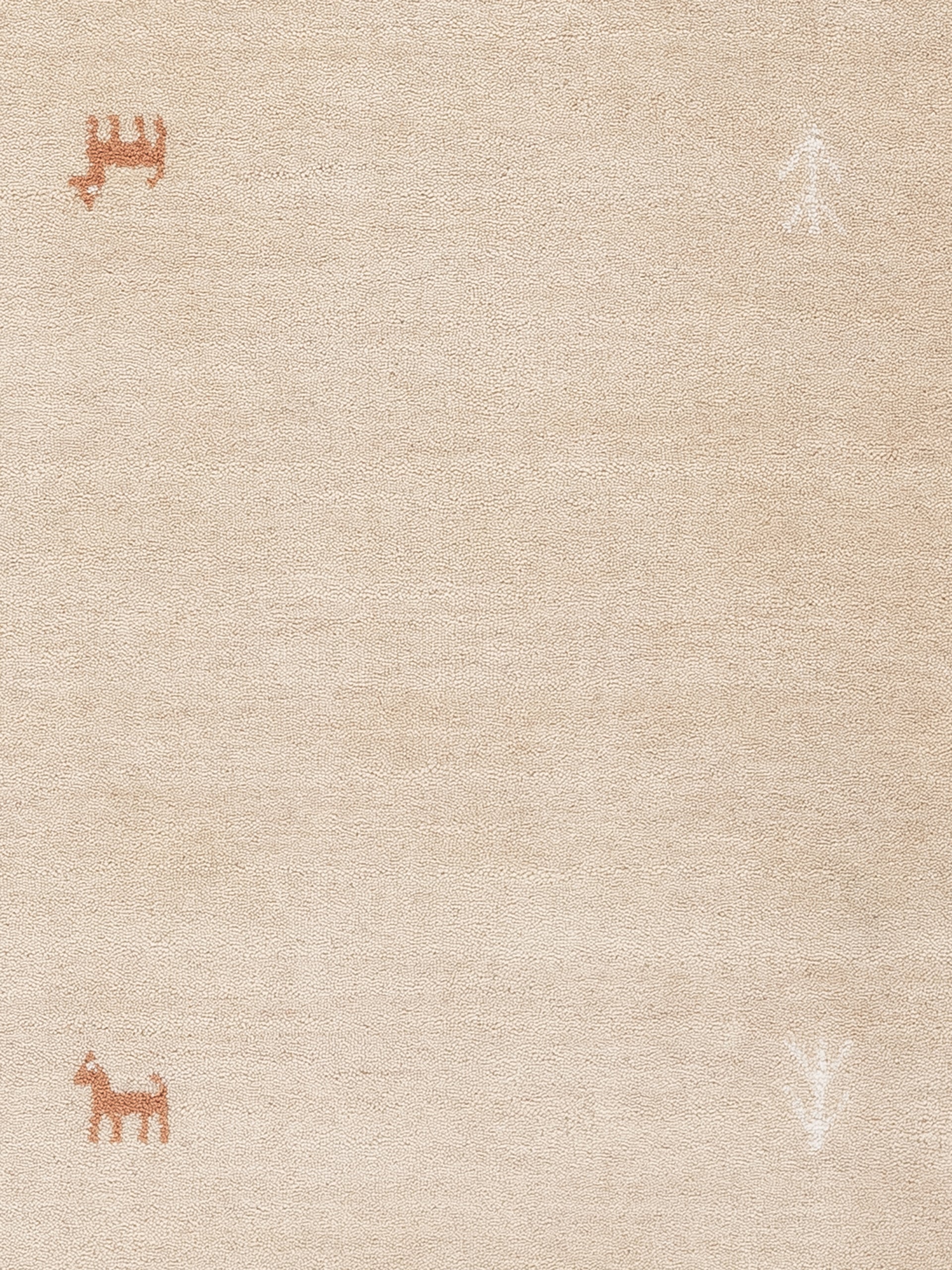 Wollteppich Gabbeh Uni Beige