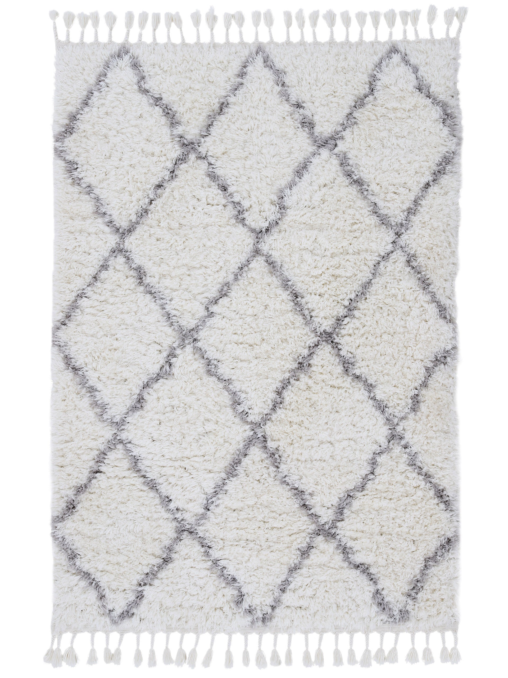 Hochflorteppich Eddy Weiß