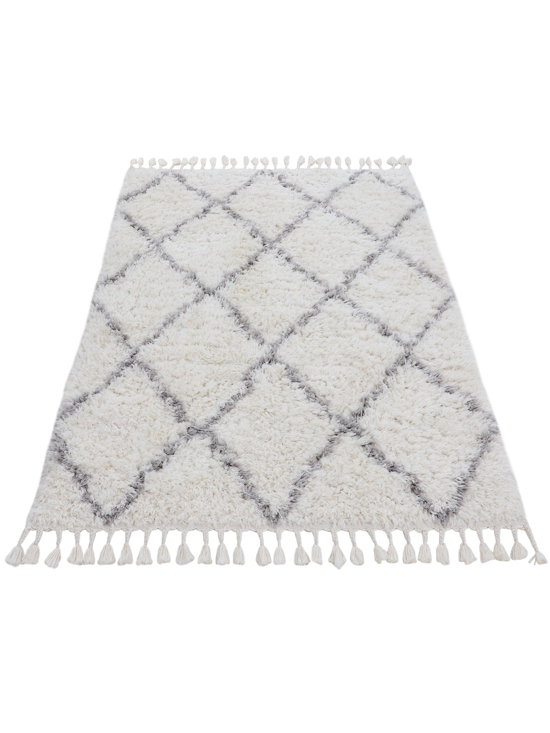 Hochflorteppich Eddy Weiß