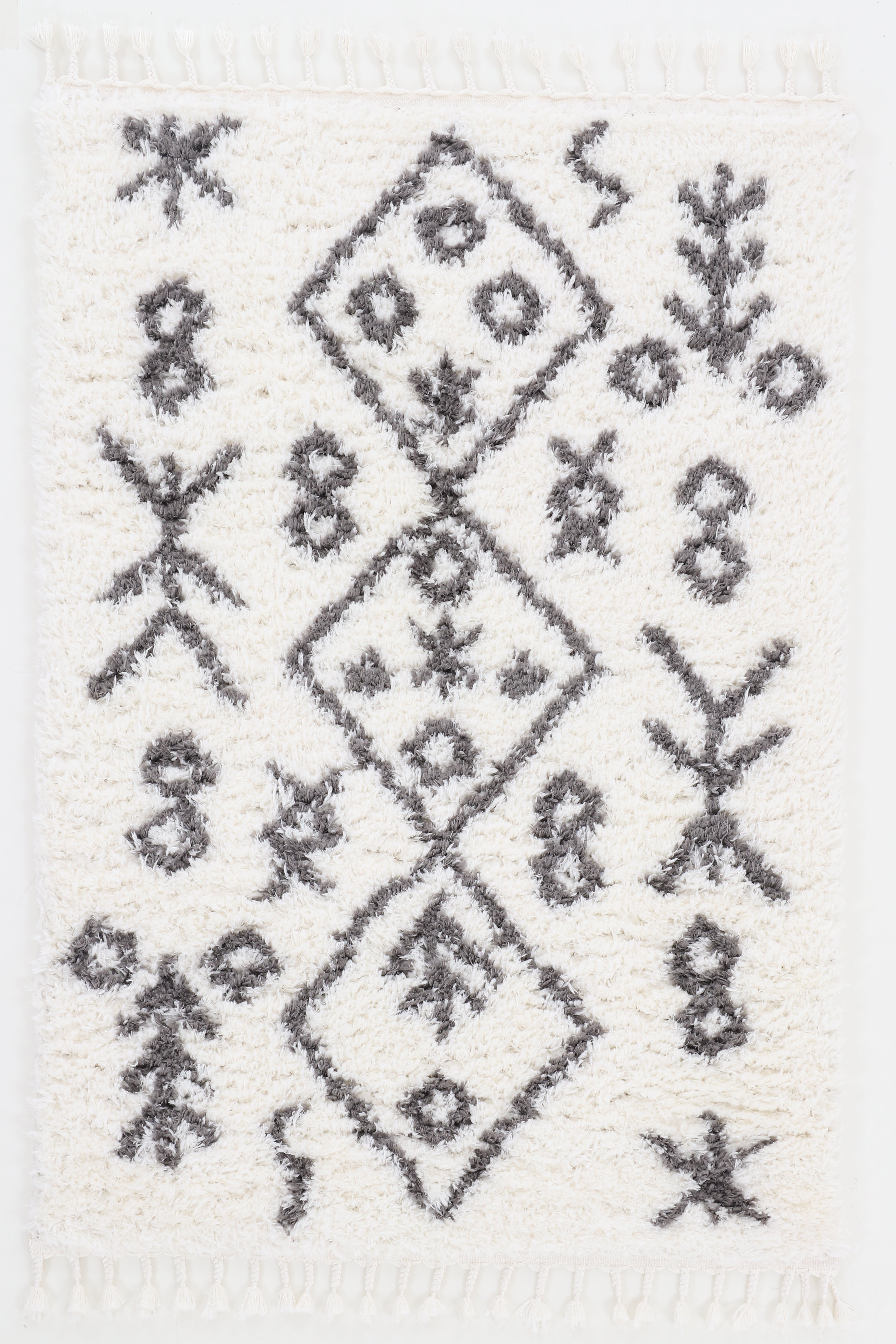 Hochflorteppich Linn Weiß