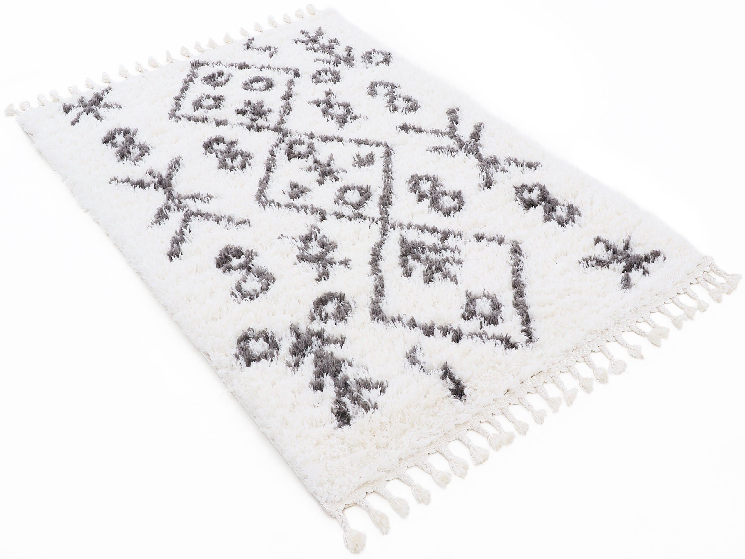 Hochflorteppich Linn Weiß