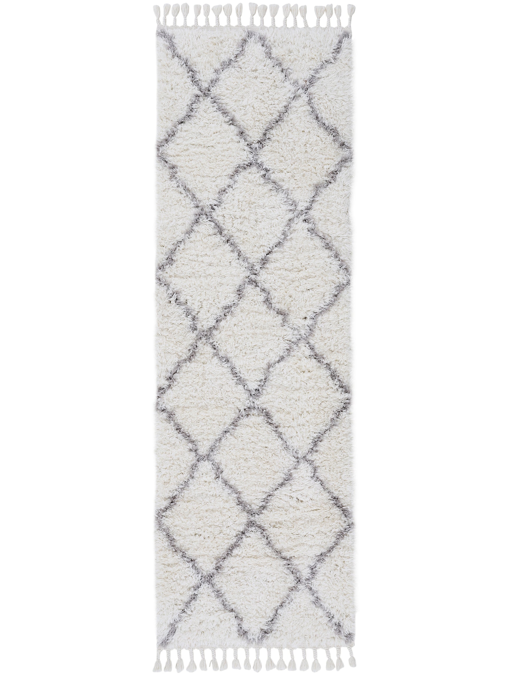 Hochflorteppich Eddy Läufer Weiß