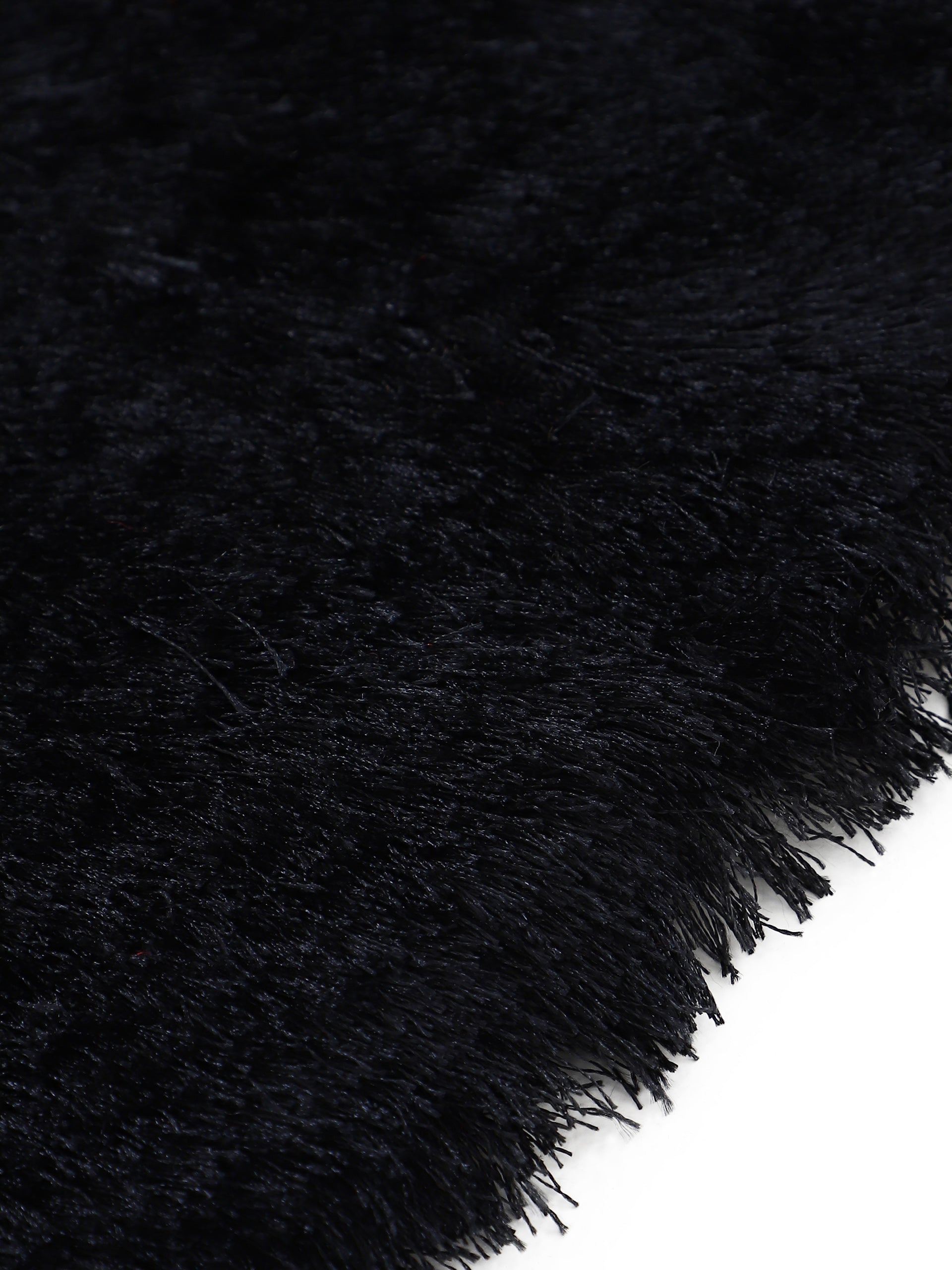 Hochflorteppich Breeze Rund Schwarz