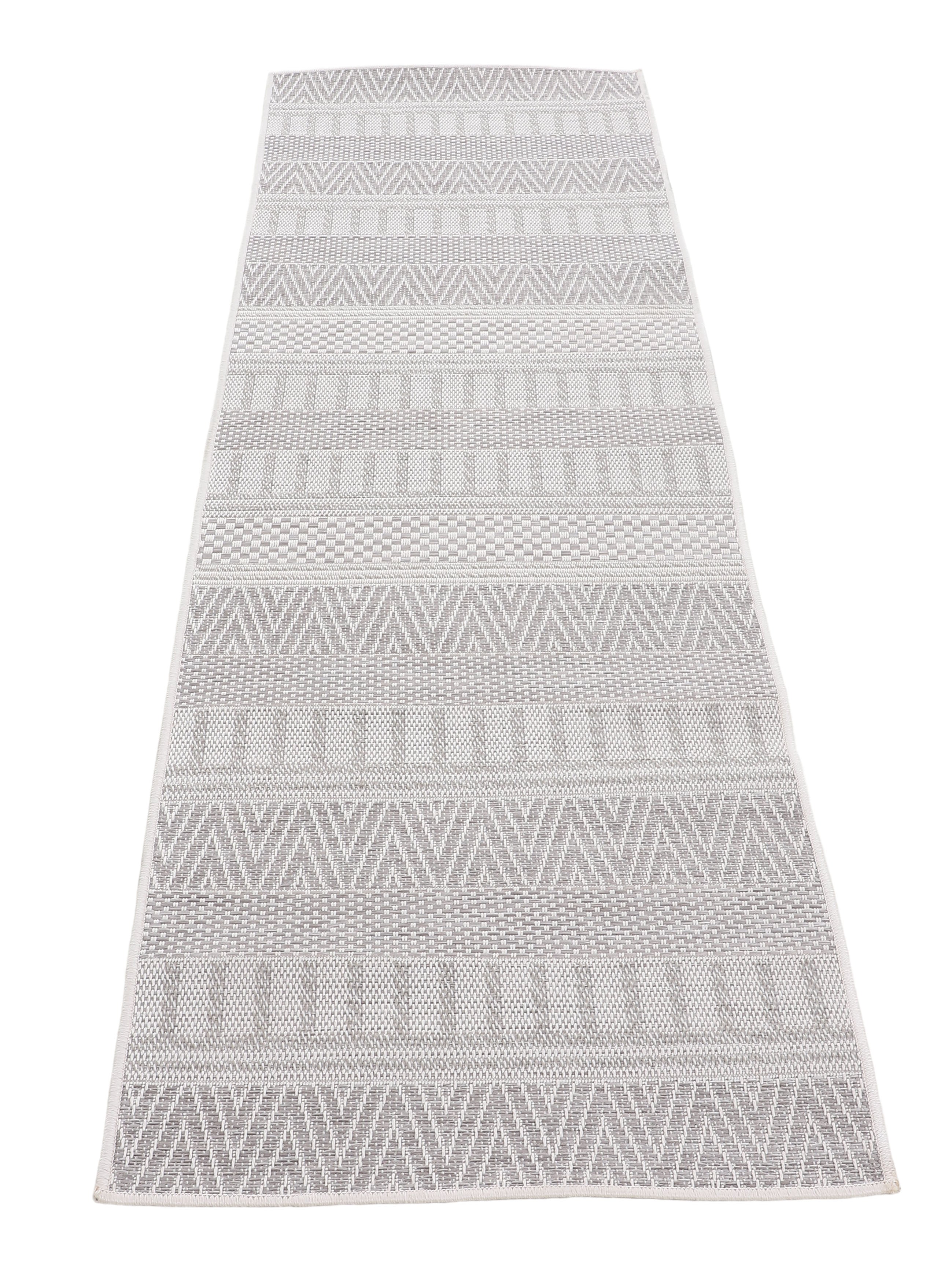 In- & Outdoor Teppich Boho Läufer Beige