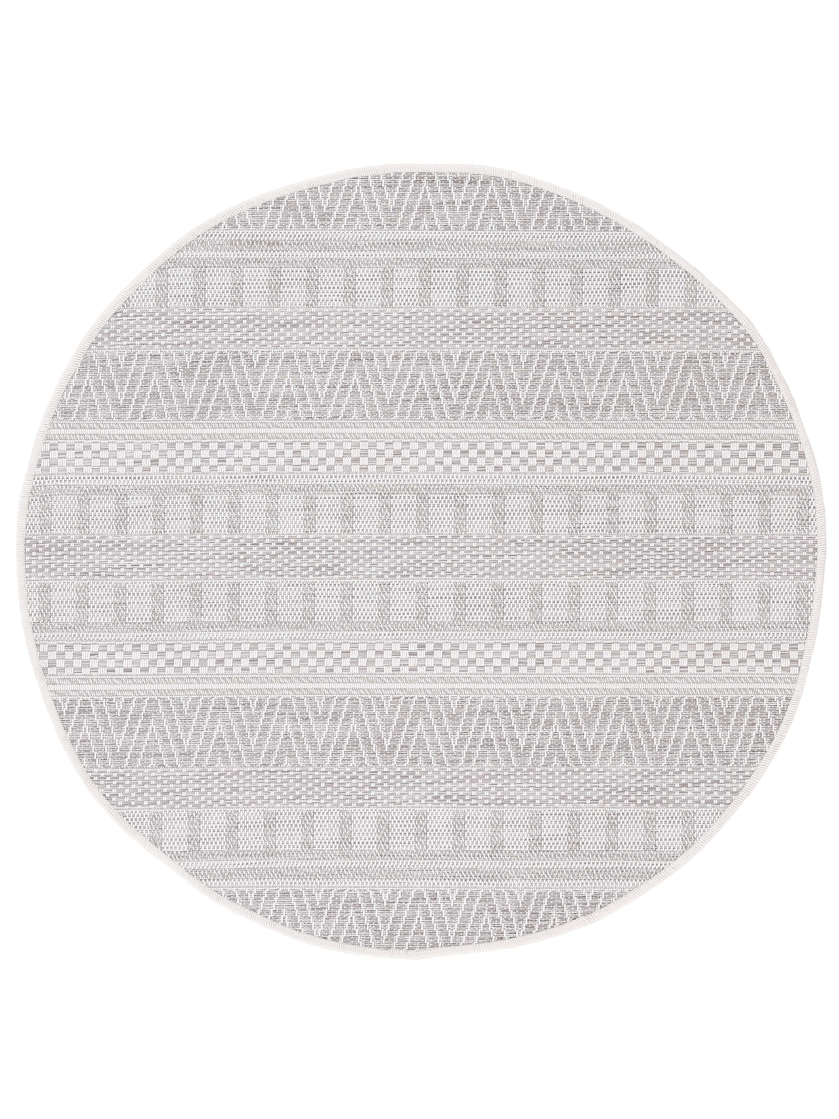 In- & Outdoor Teppich Boho Rund Beige