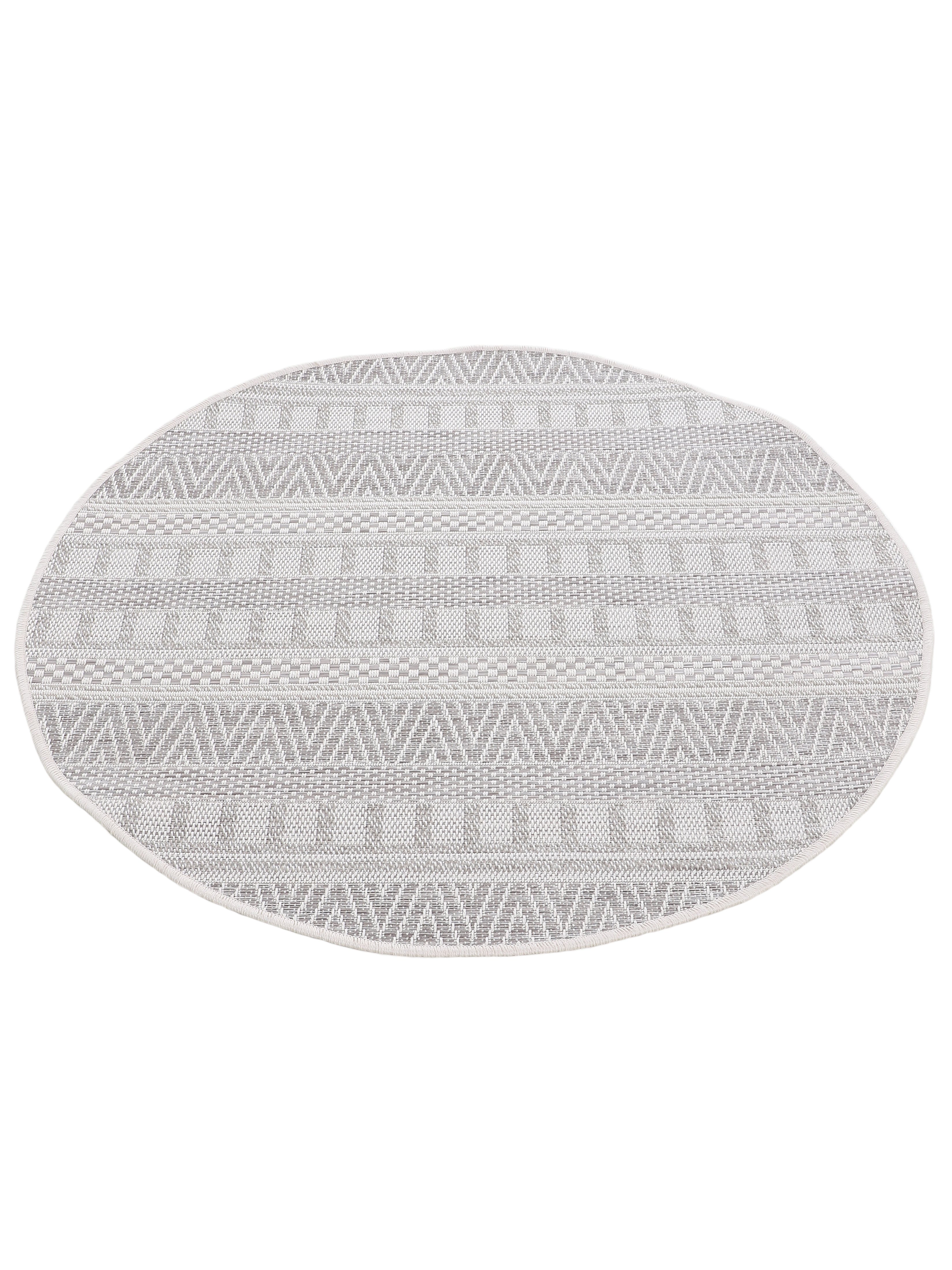 In- & Outdoor Teppich Boho Rund Beige