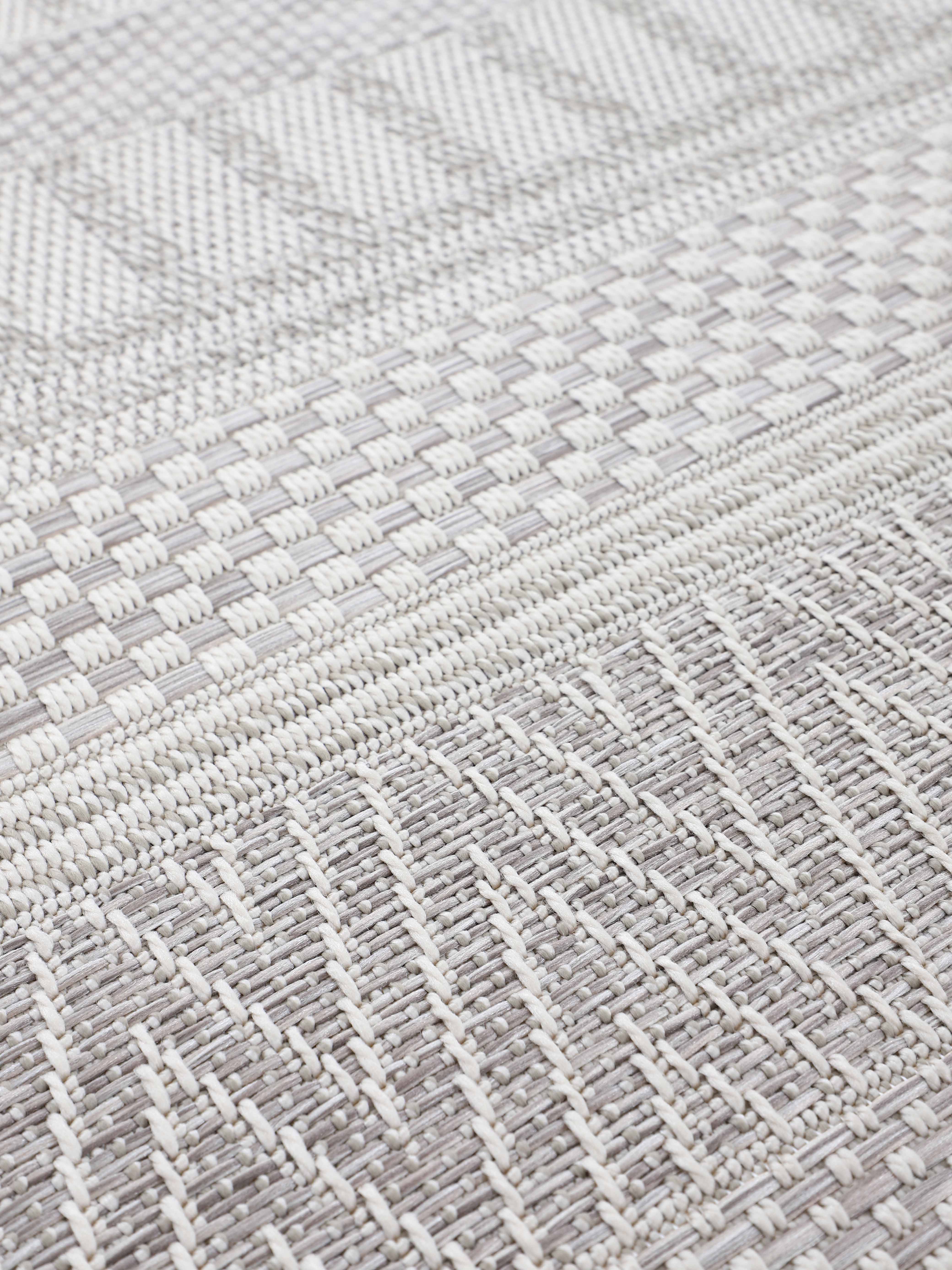 In- & Outdoor Teppich Boho Rund Beige