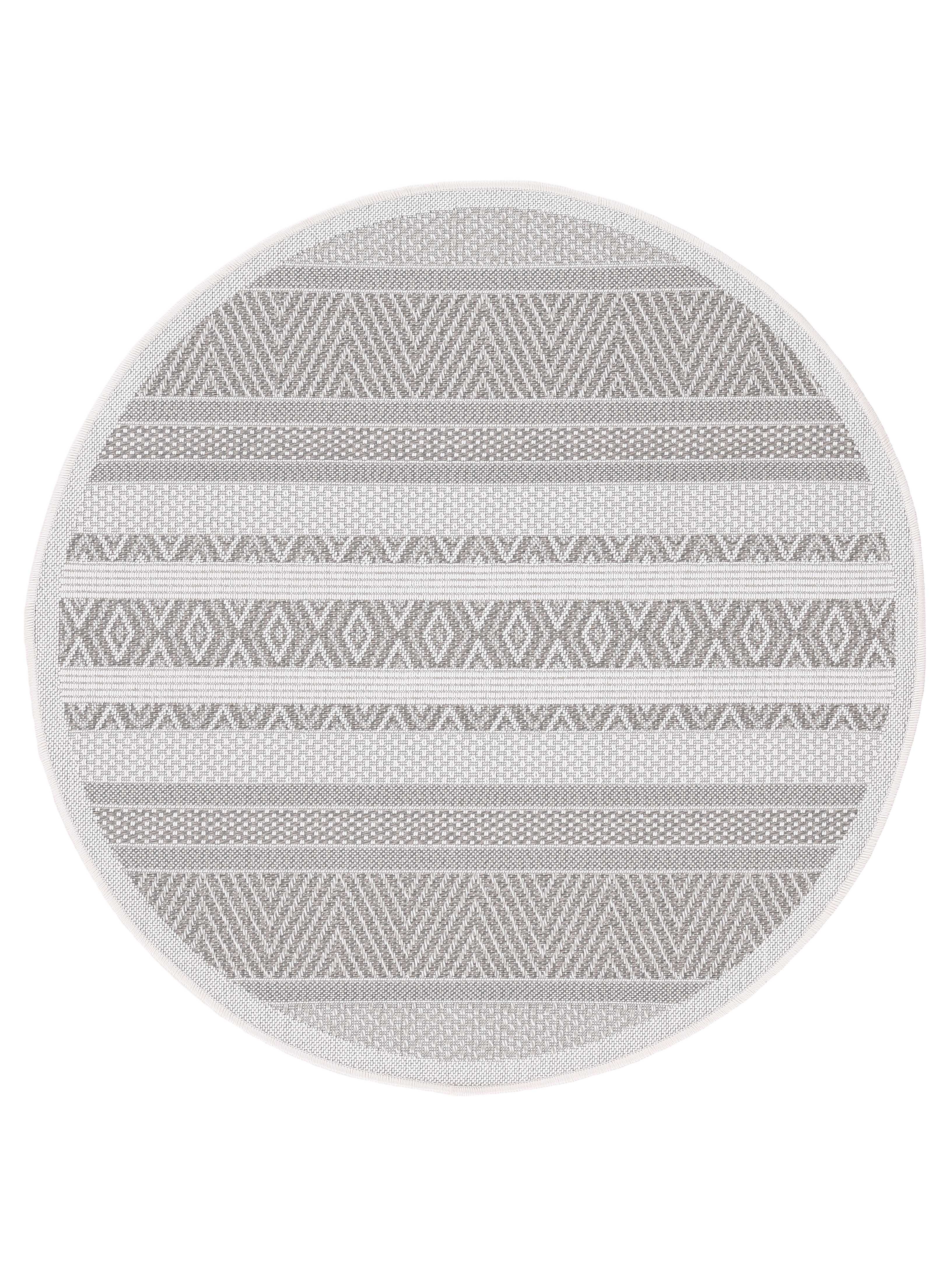 In- & Outdoor Teppich Boho Rund Beige