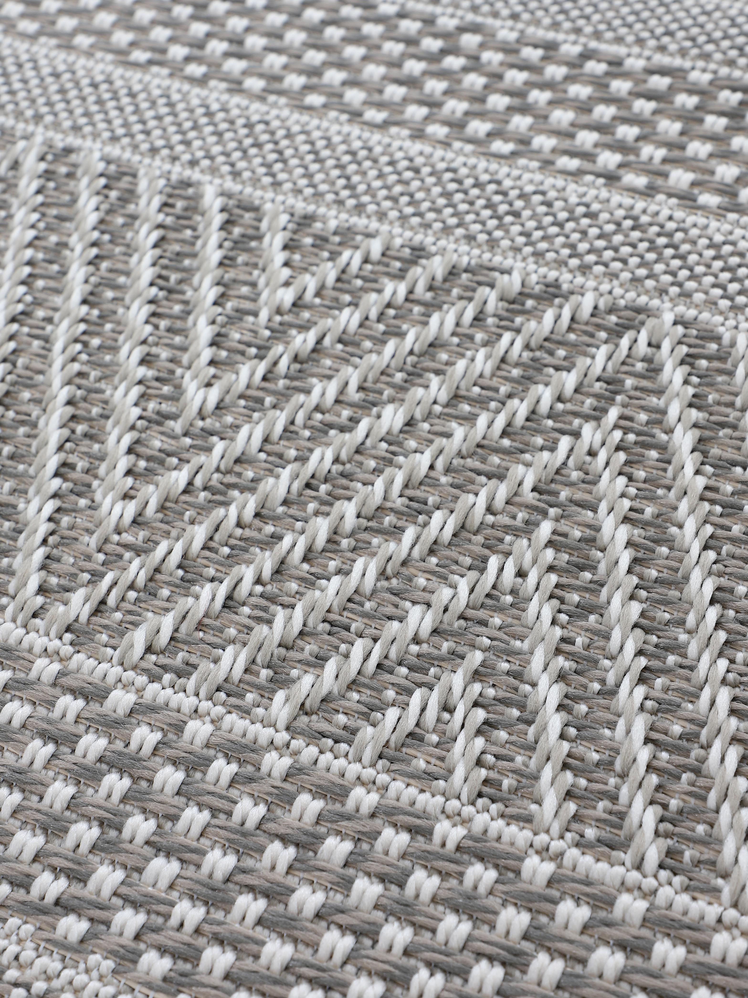 In- & Outdoor Teppich Boho Rund Beige