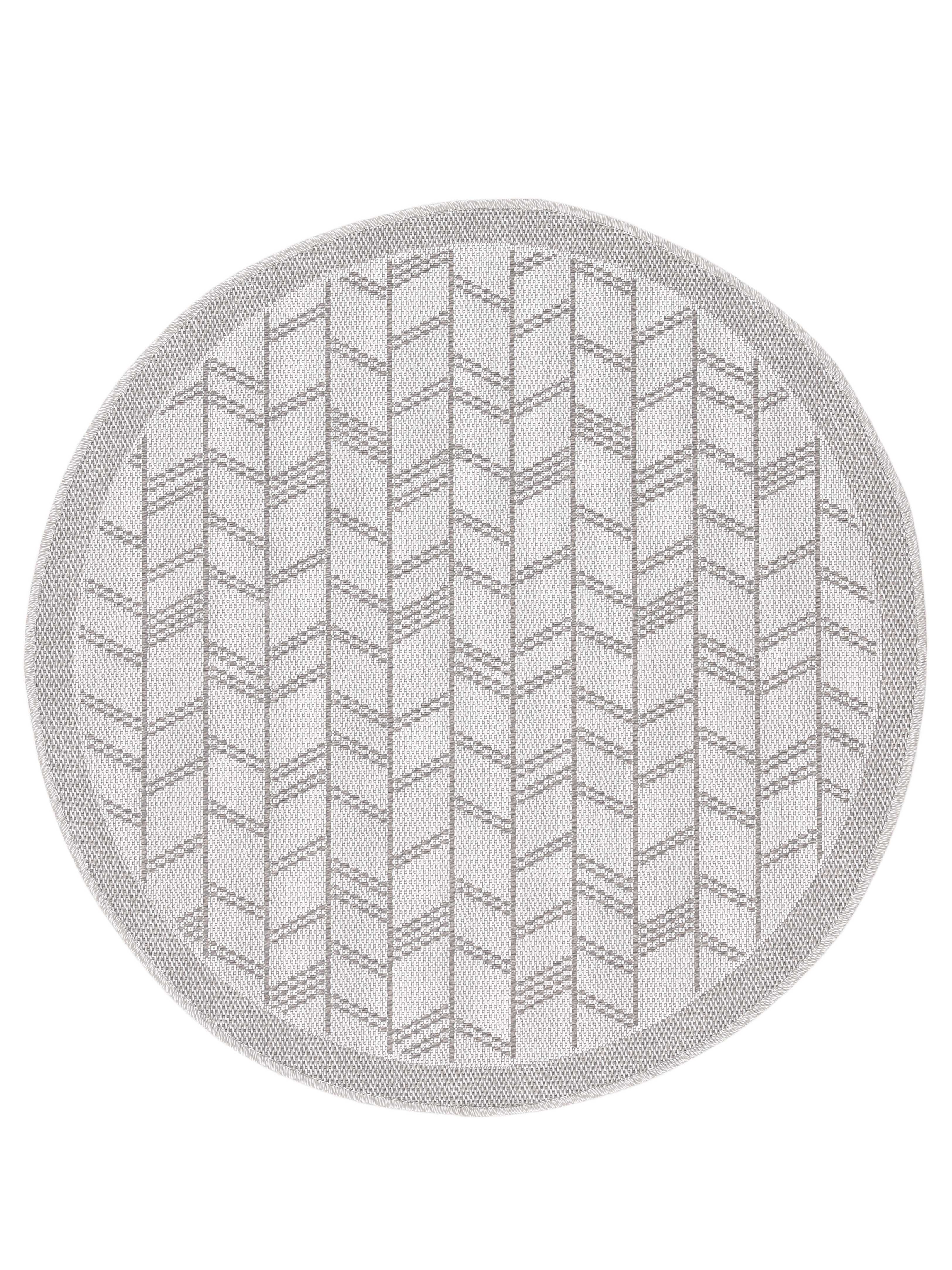 In- & Outdoor Teppich Boho Rund Beige