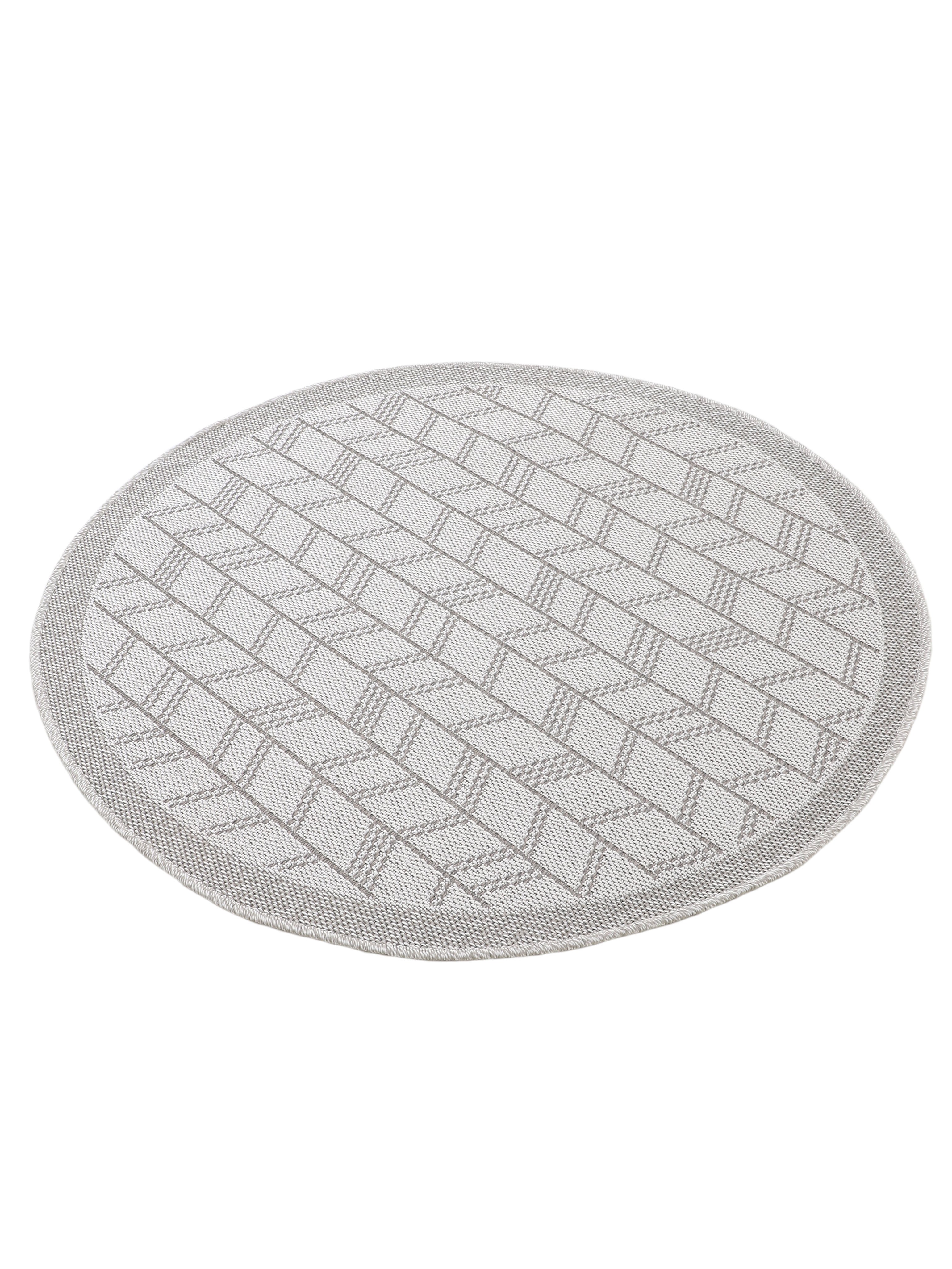 In- & Outdoor Teppich Boho Rund Beige