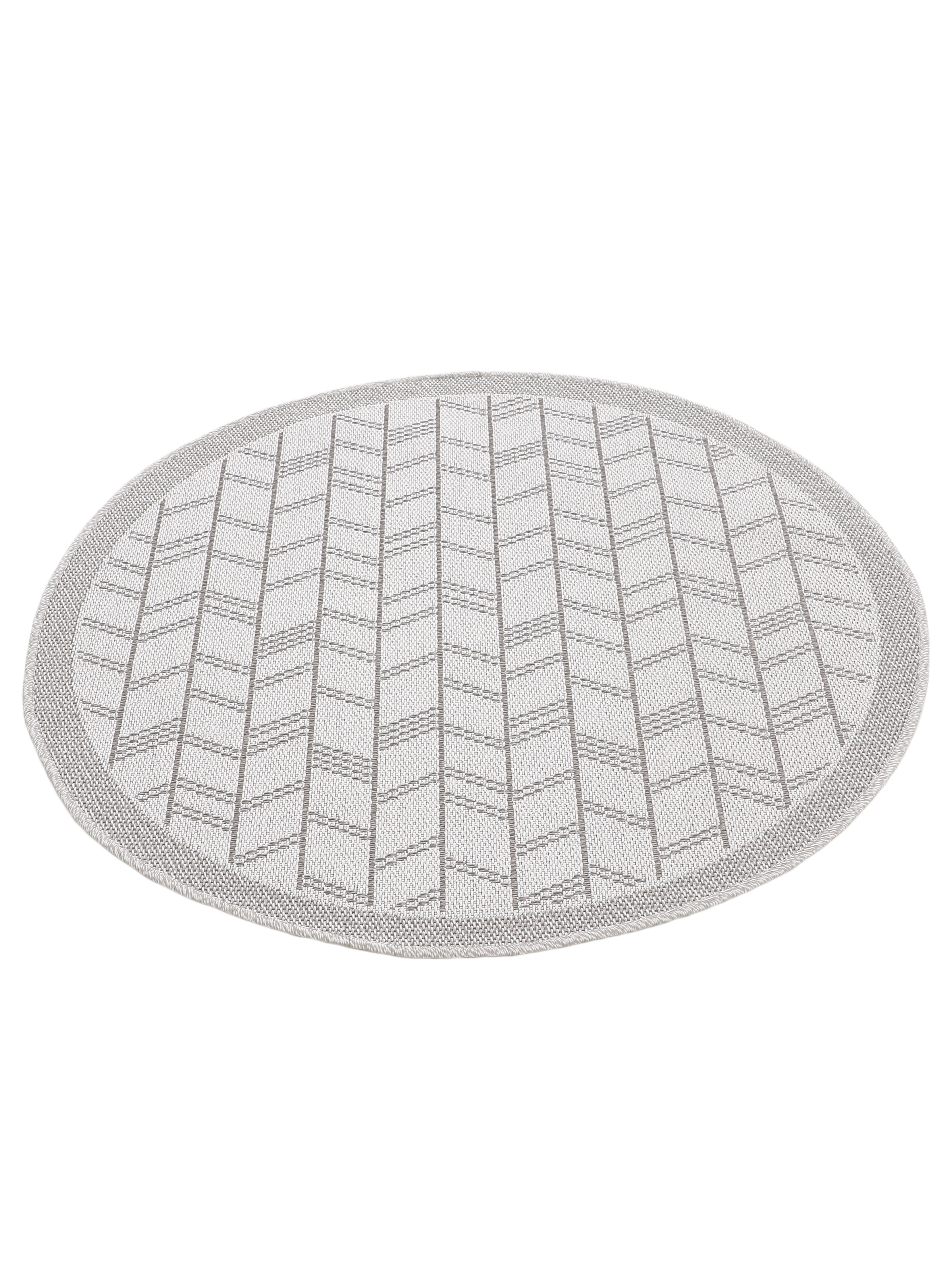 In- & Outdoor Teppich Boho Rund Beige