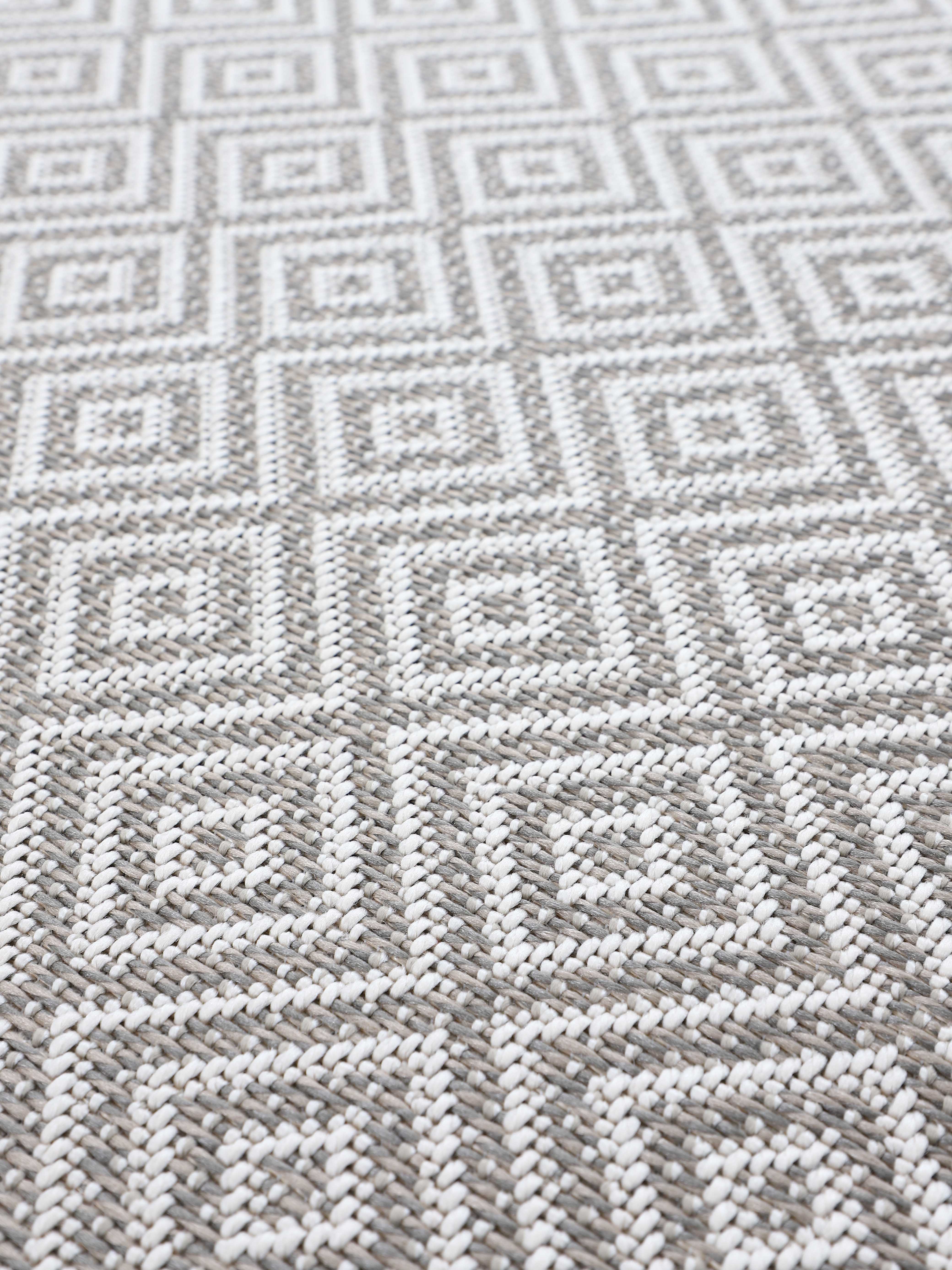 In- & Outdoor Teppich Boho Läufer Beige