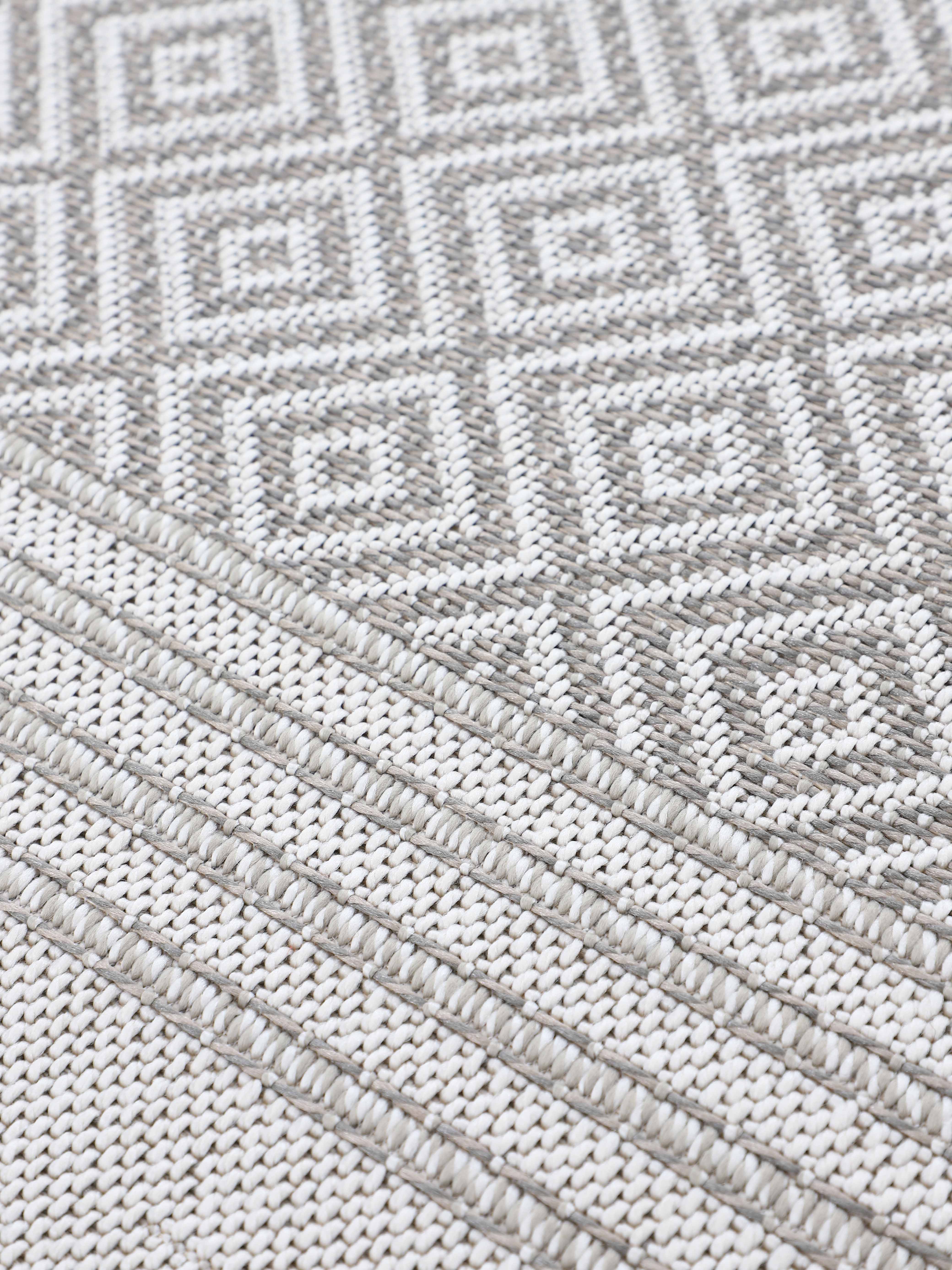 In- & Outdoor Teppich Boho Läufer Beige