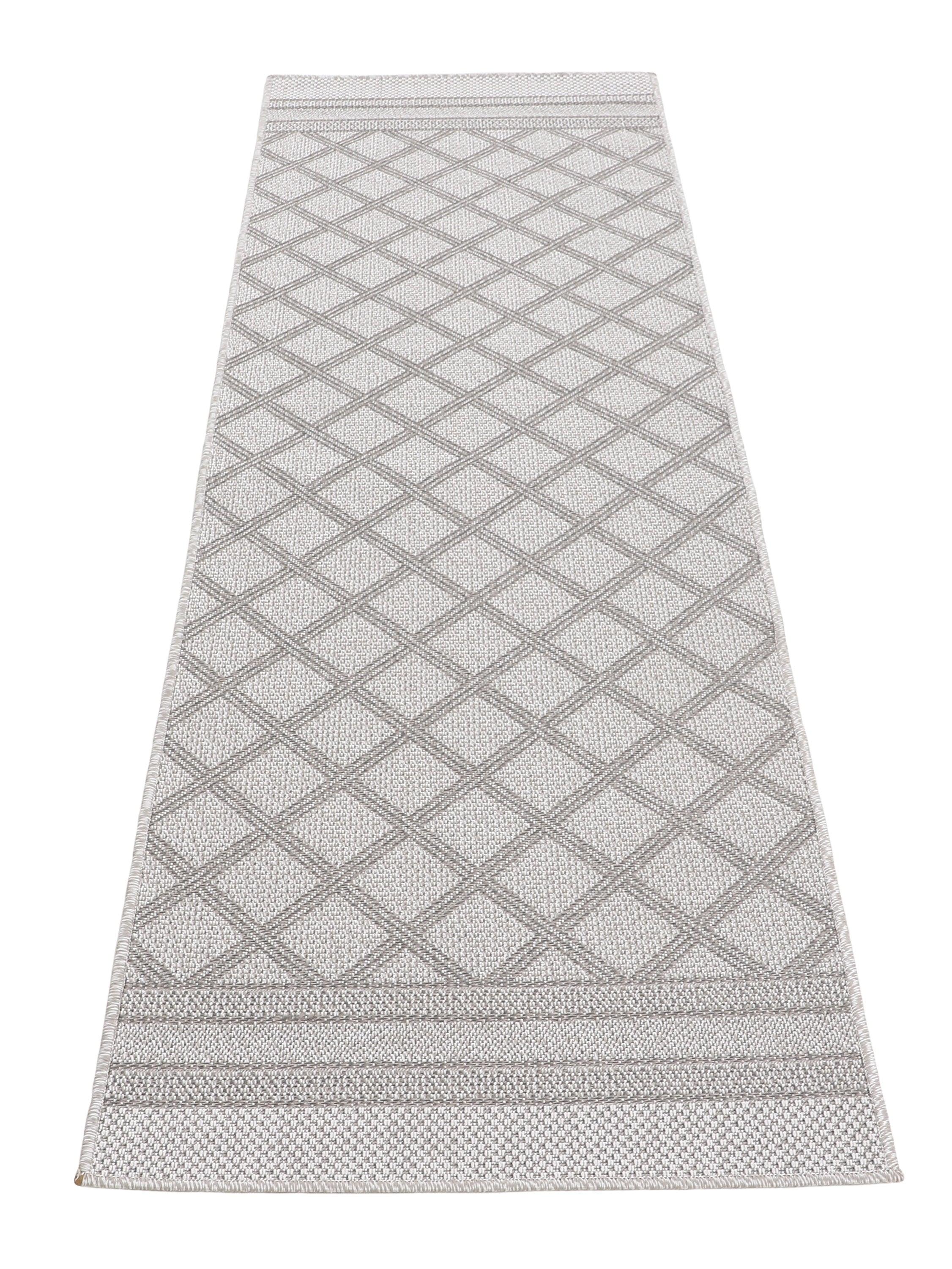 In- & Outdoor Teppich Boho Läufer Beige