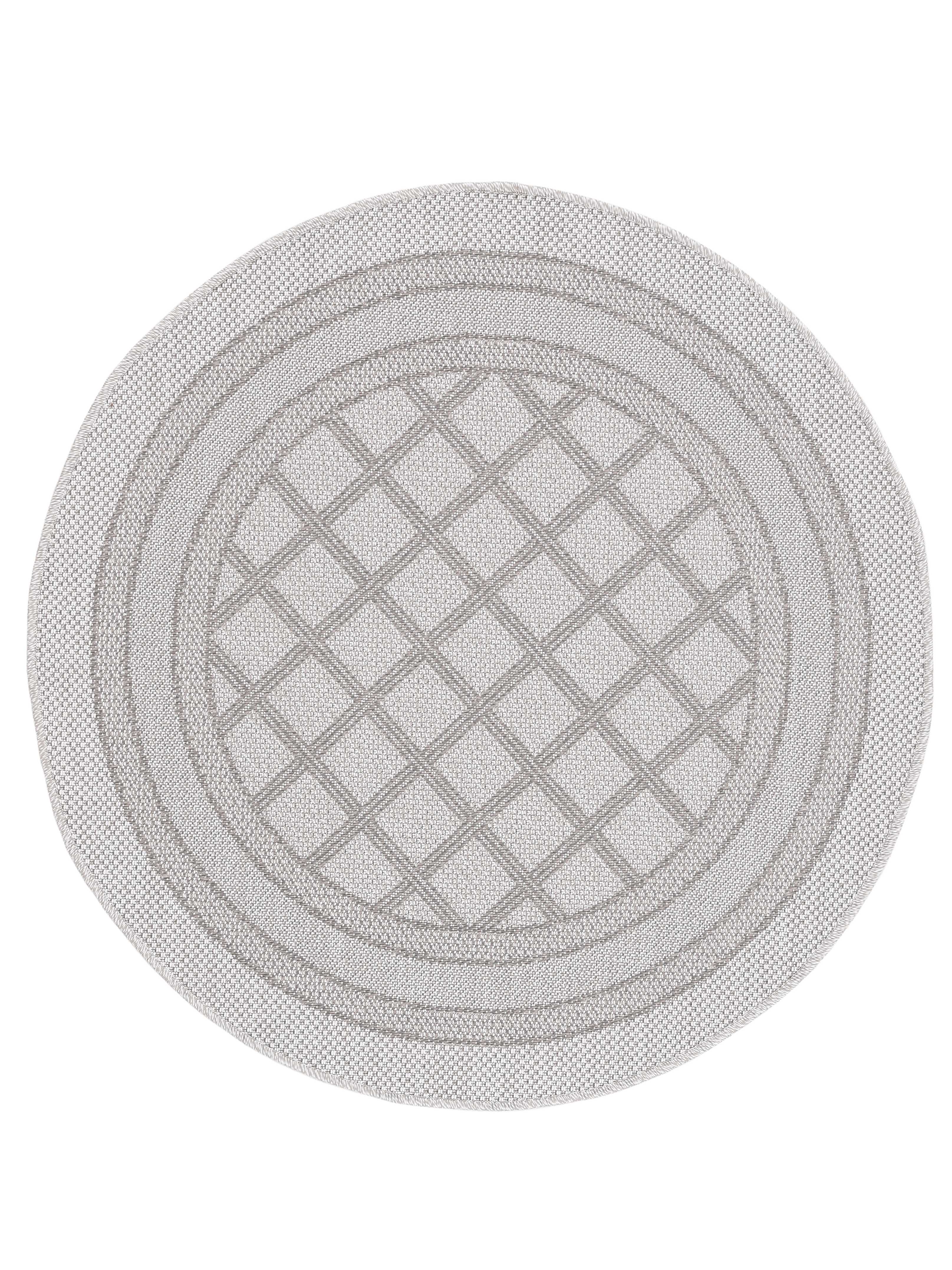 In- & Outdoor Teppich Boho Rund Beige