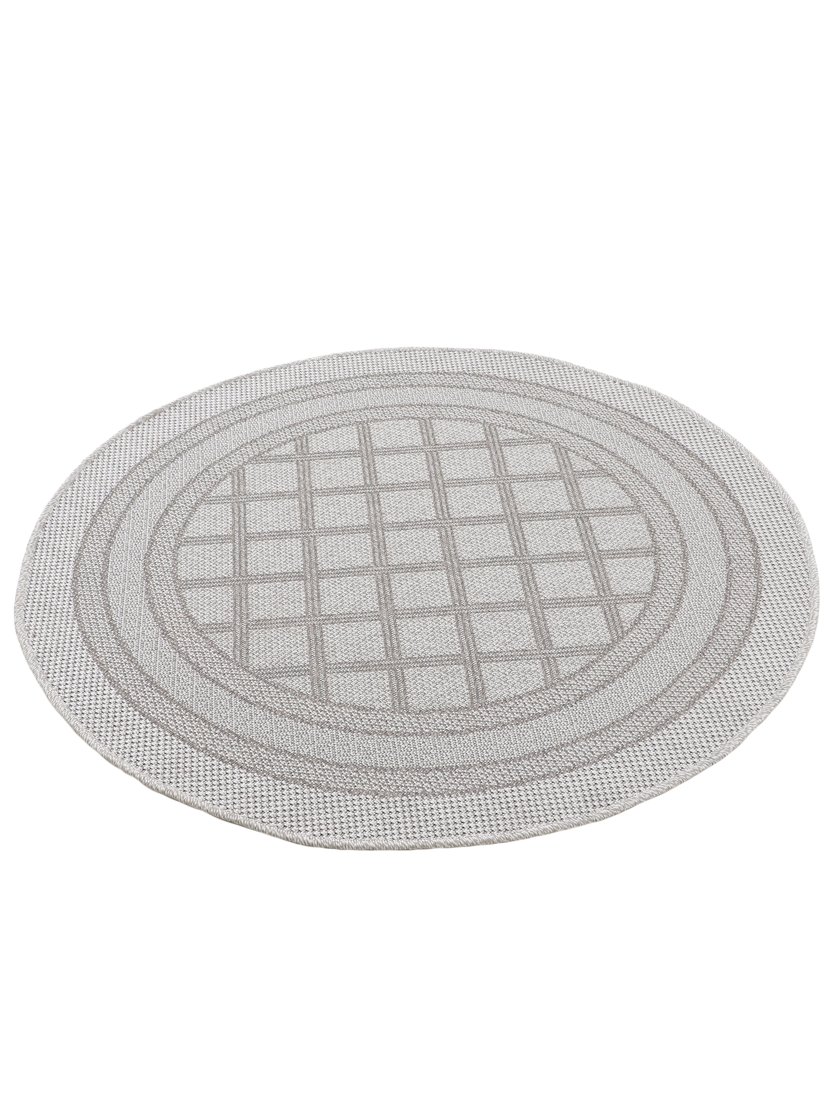 In- & Outdoor Teppich Boho Rund Beige