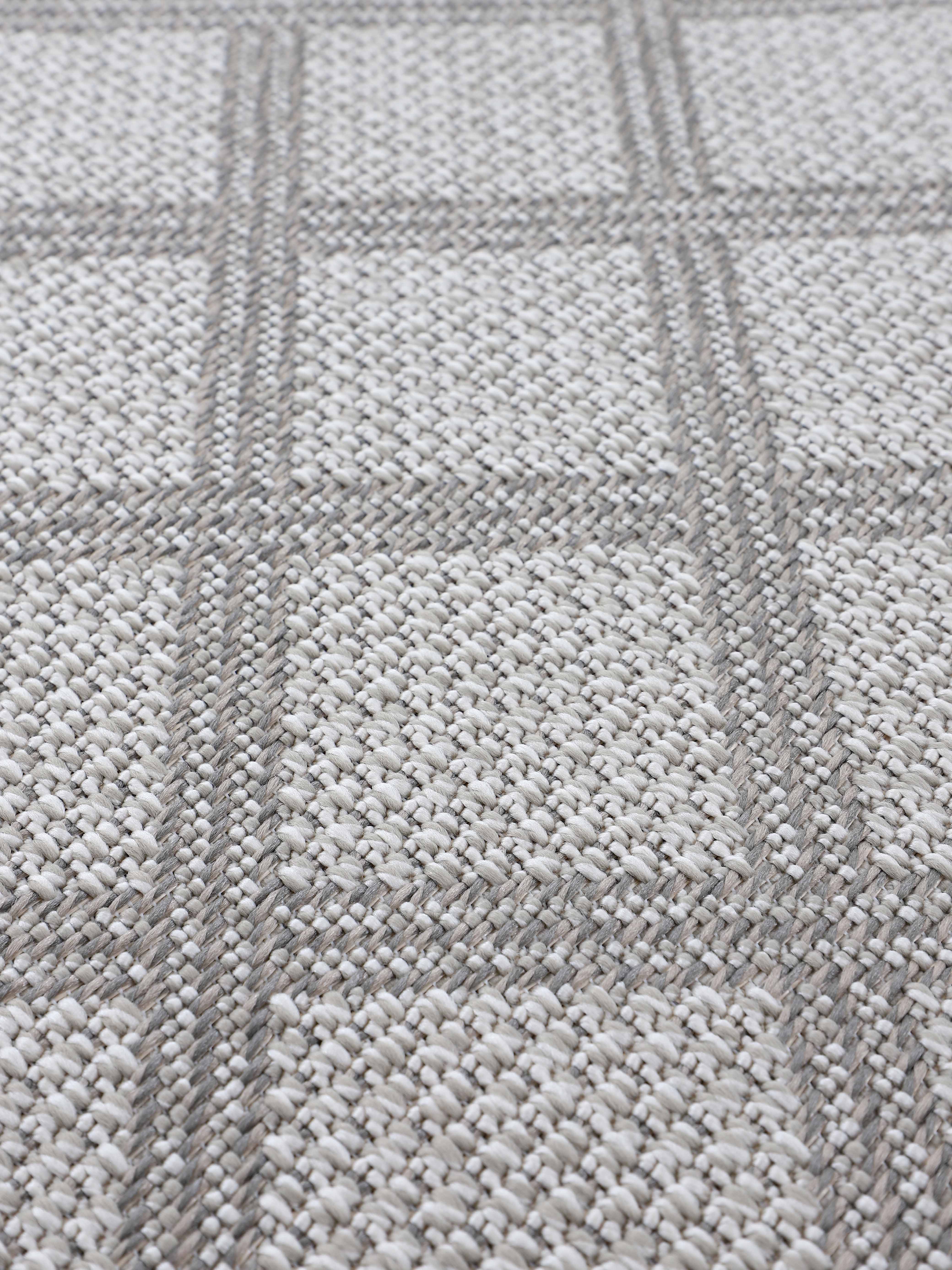 In- & Outdoor Teppich Boho Rund Beige