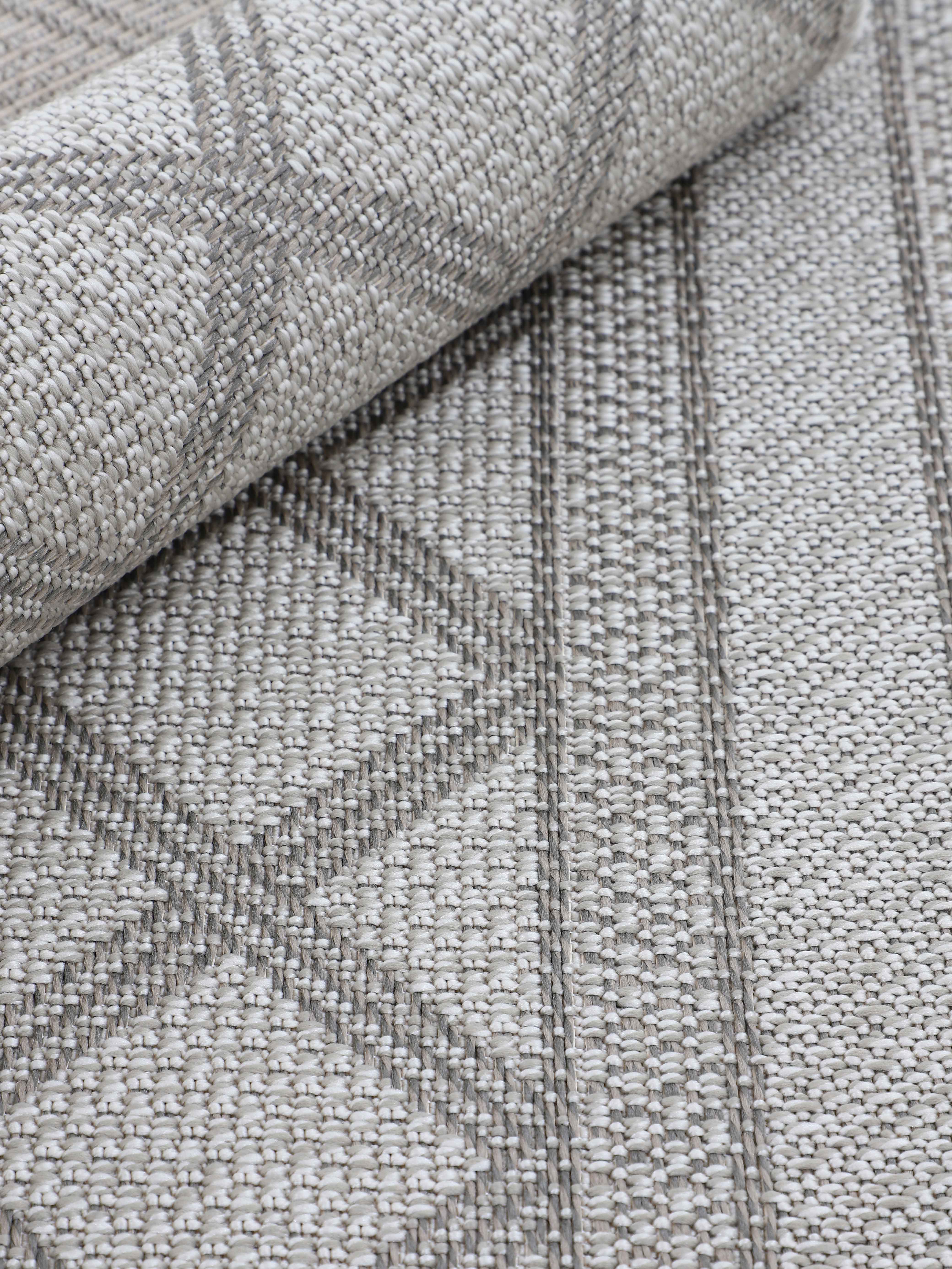 In- & Outdoor Teppich Boho Rund Beige