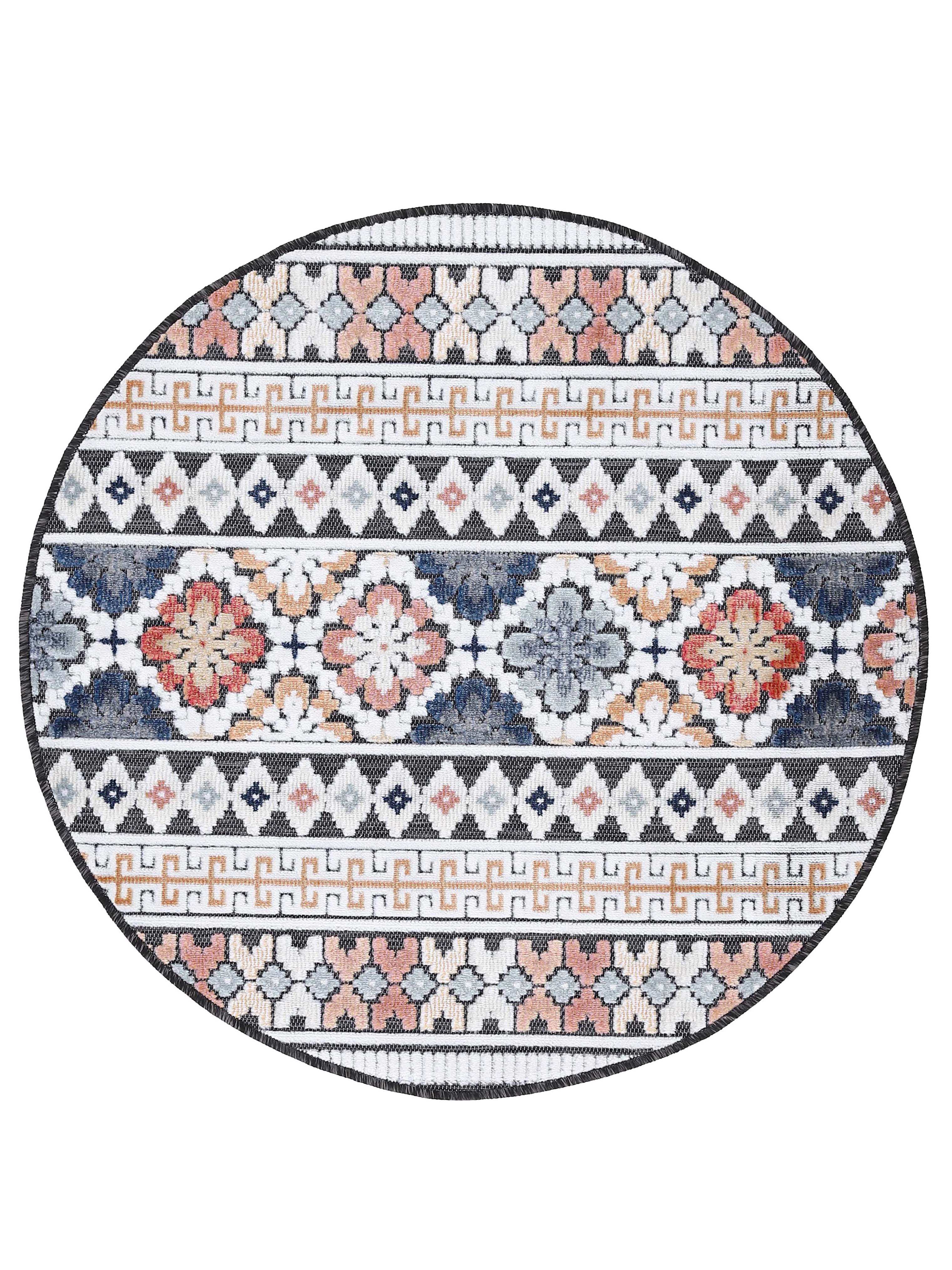 In- & Outdoor Teppich Deja Rund Dunkelblau