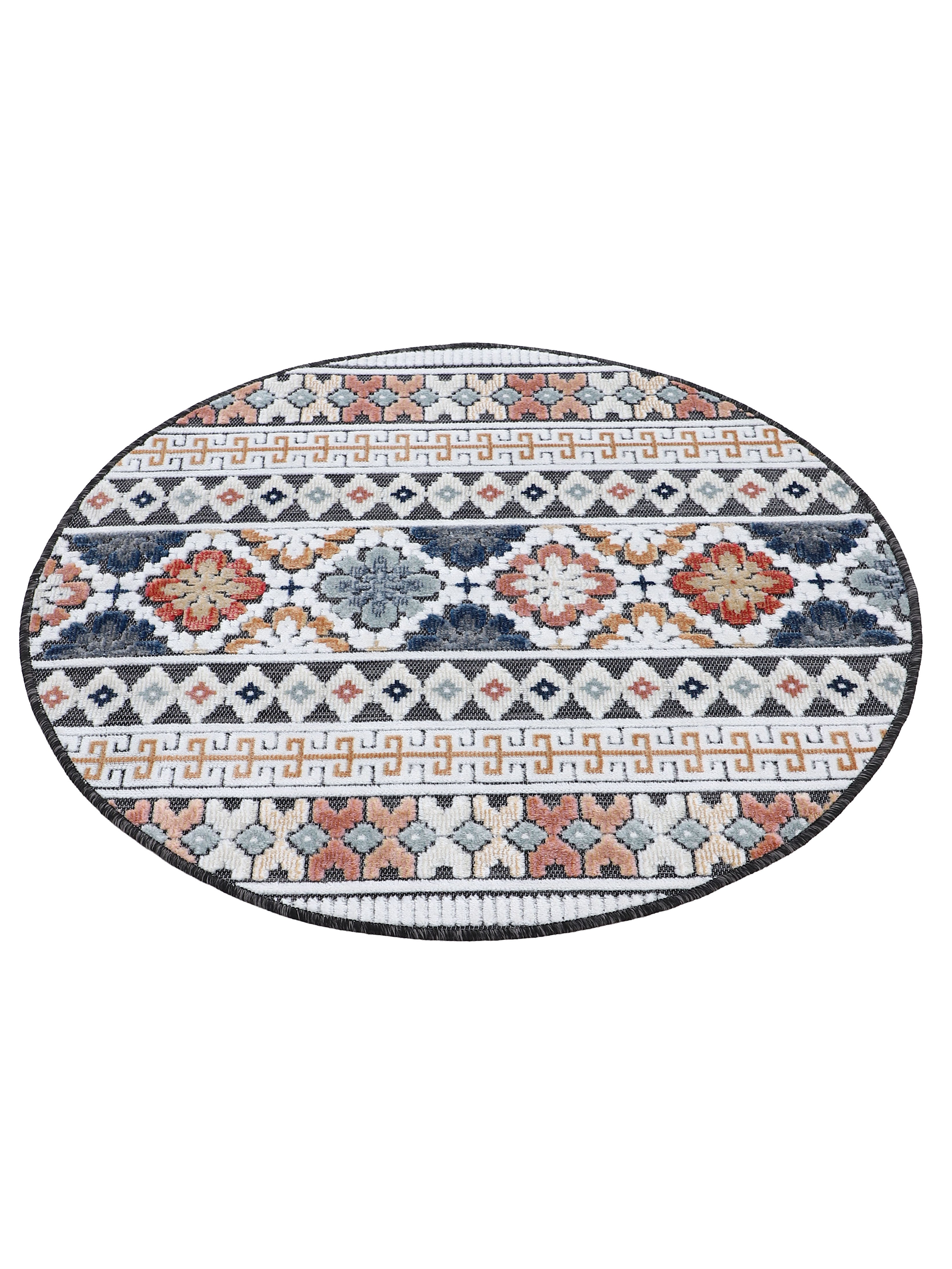 In- & Outdoor Teppich Deja Rund Dunkelblau