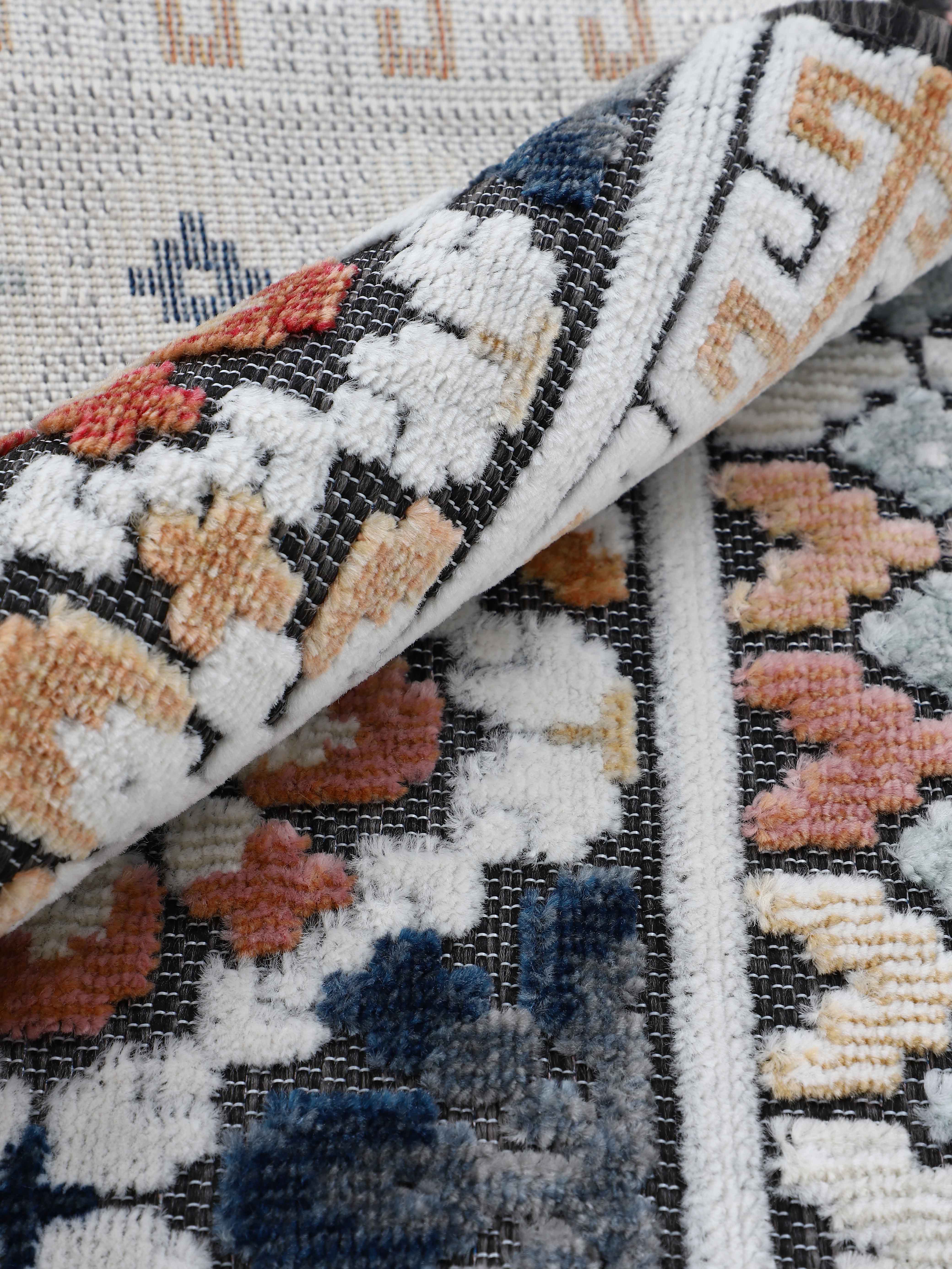 In- & Outdoor Teppich Deja Rund Dunkelblau