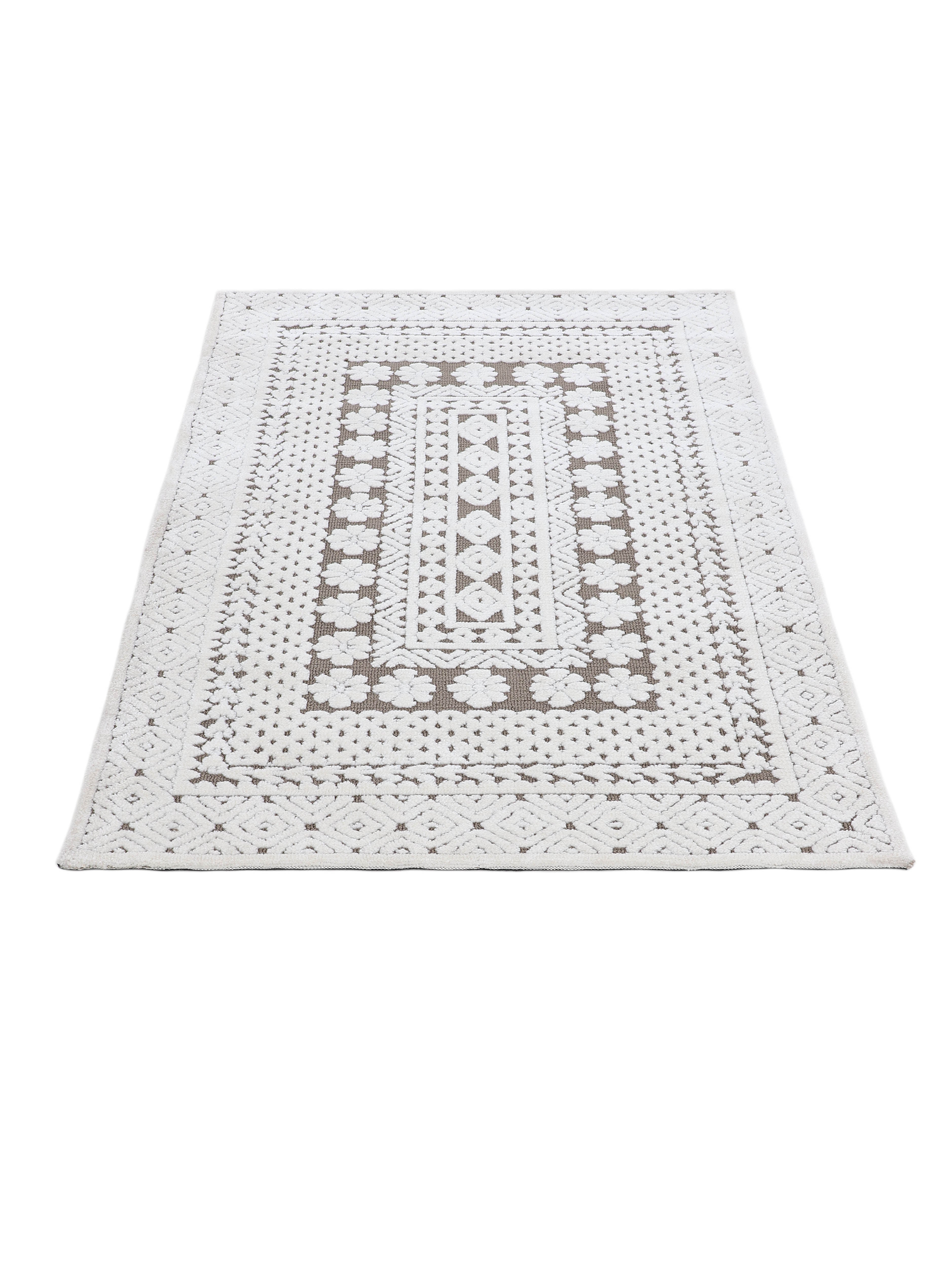 Teppich Holly Creme/Hellgrau