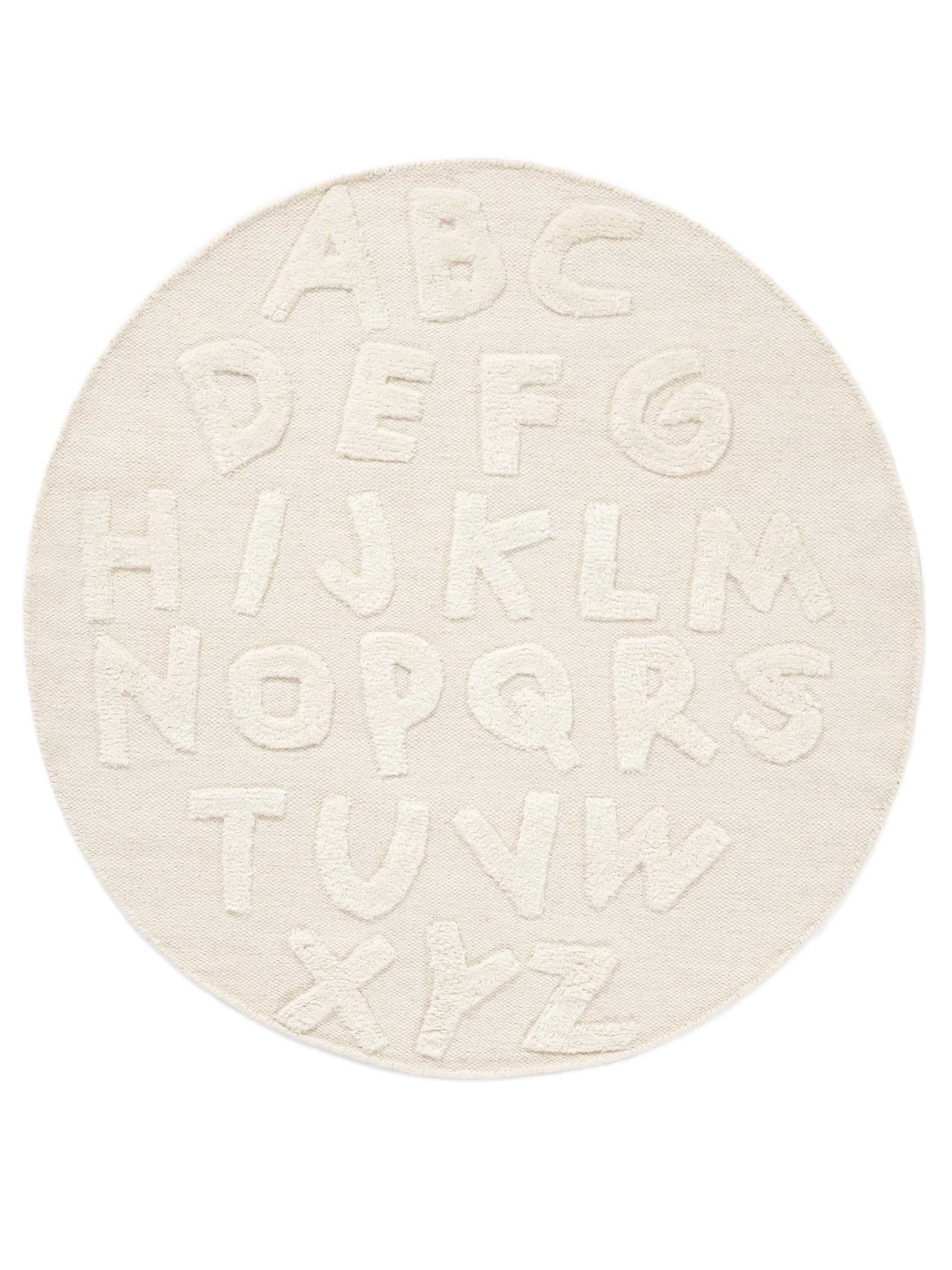 Kinderteppich ABC Rund Creme