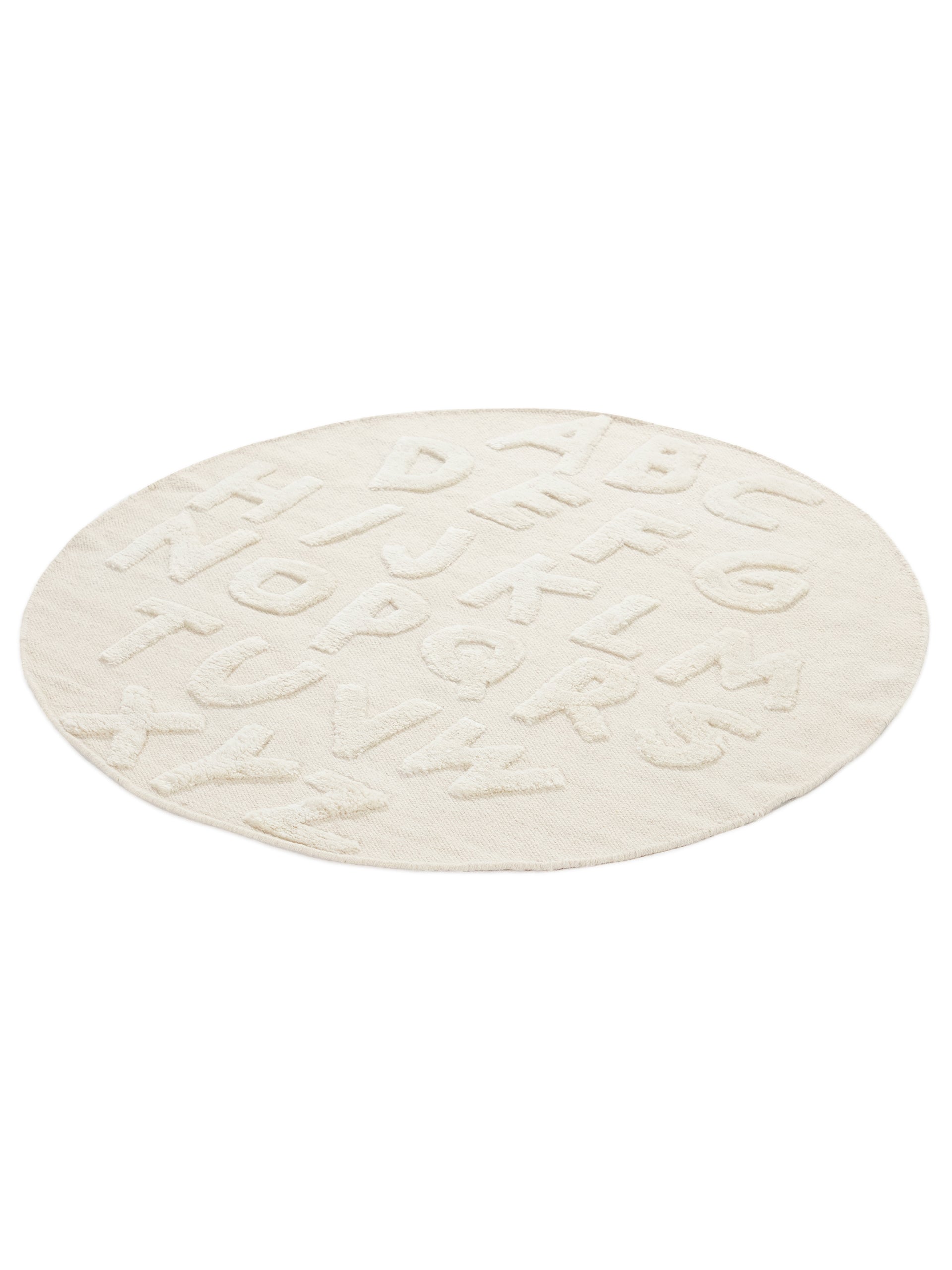 Kinderteppich ABC Rund Creme