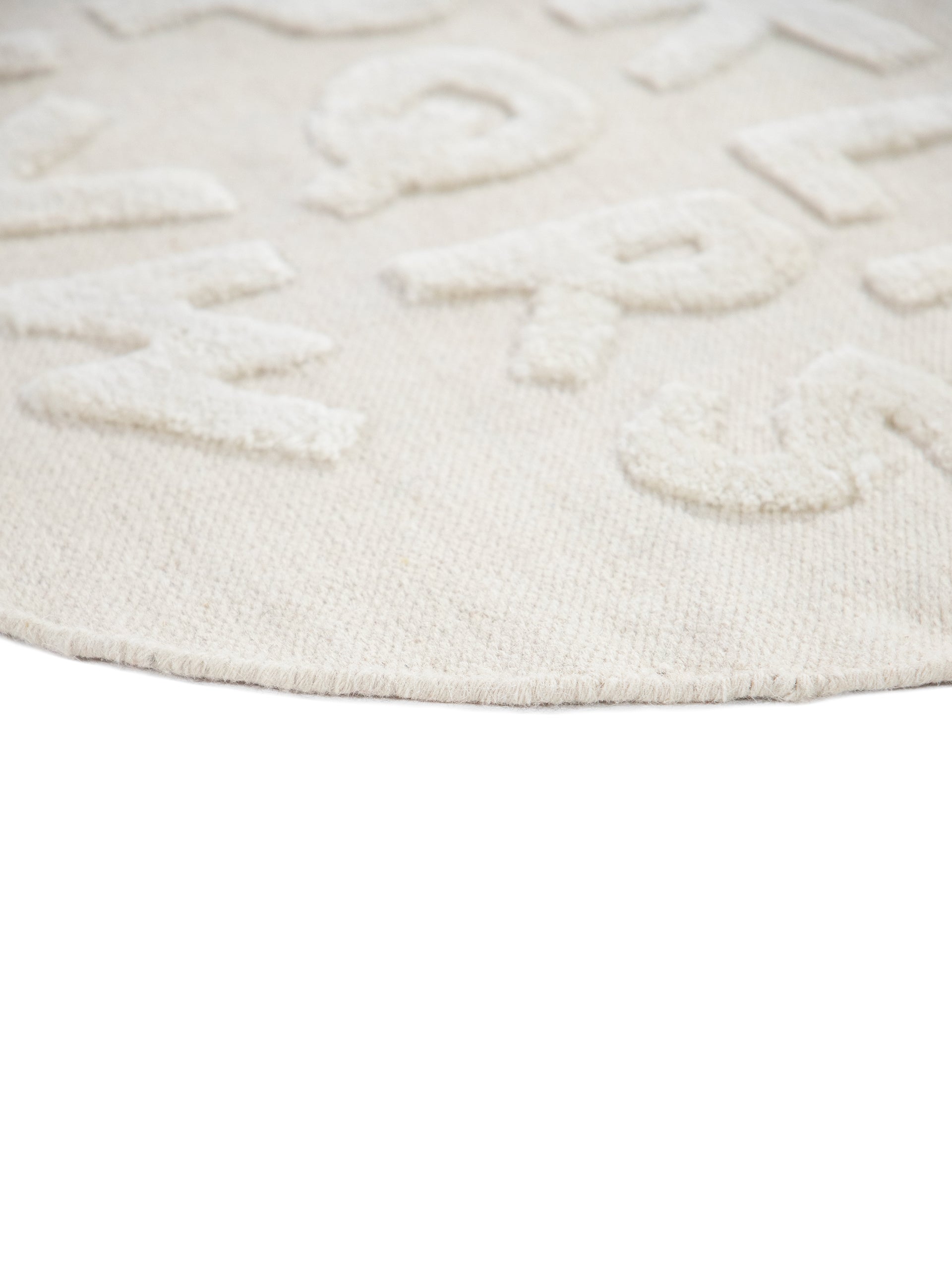 Kinderteppich ABC Rund Creme