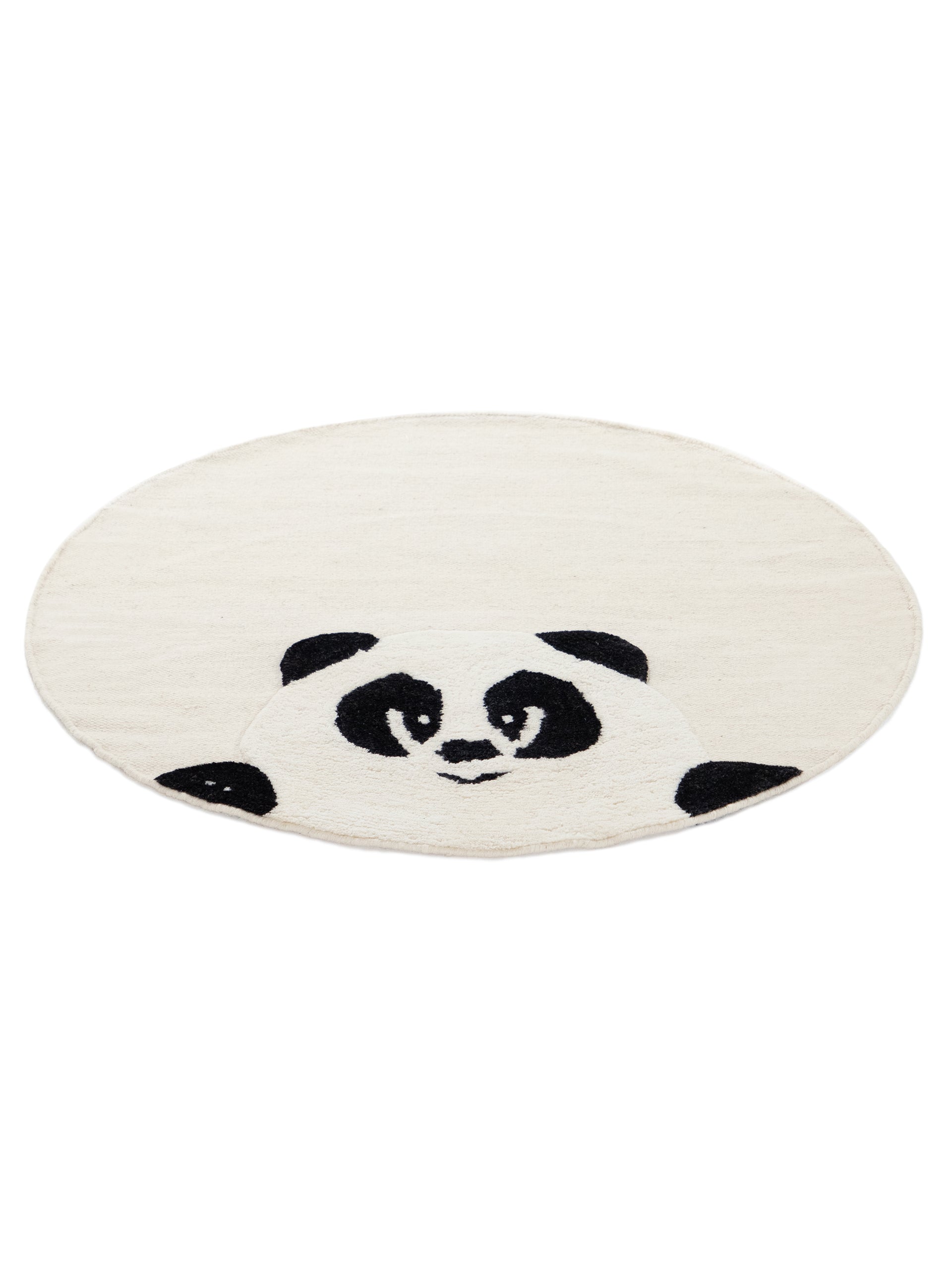 Kinderteppich Panda Rund Creme