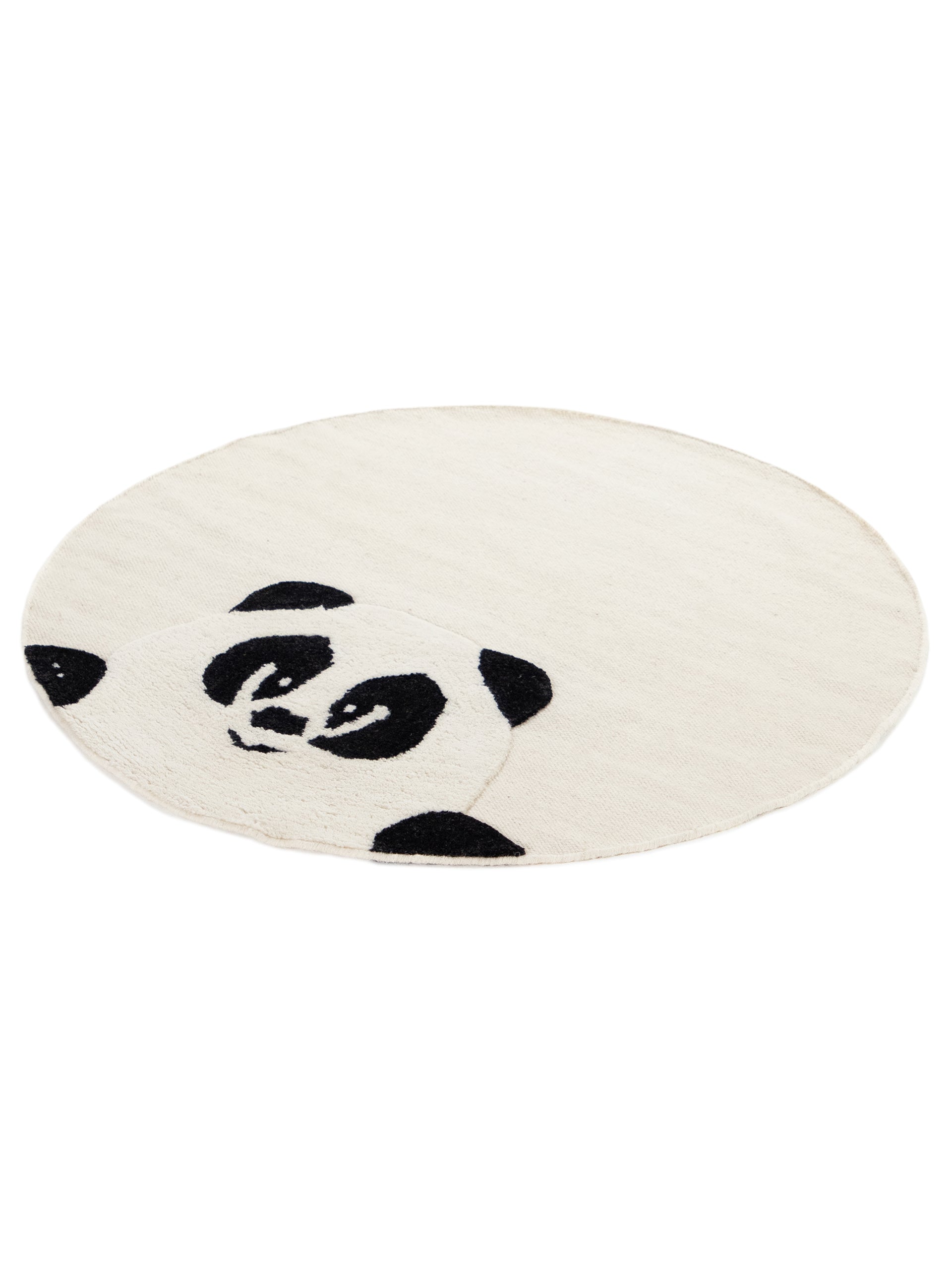 Kinderteppich Panda Rund Creme