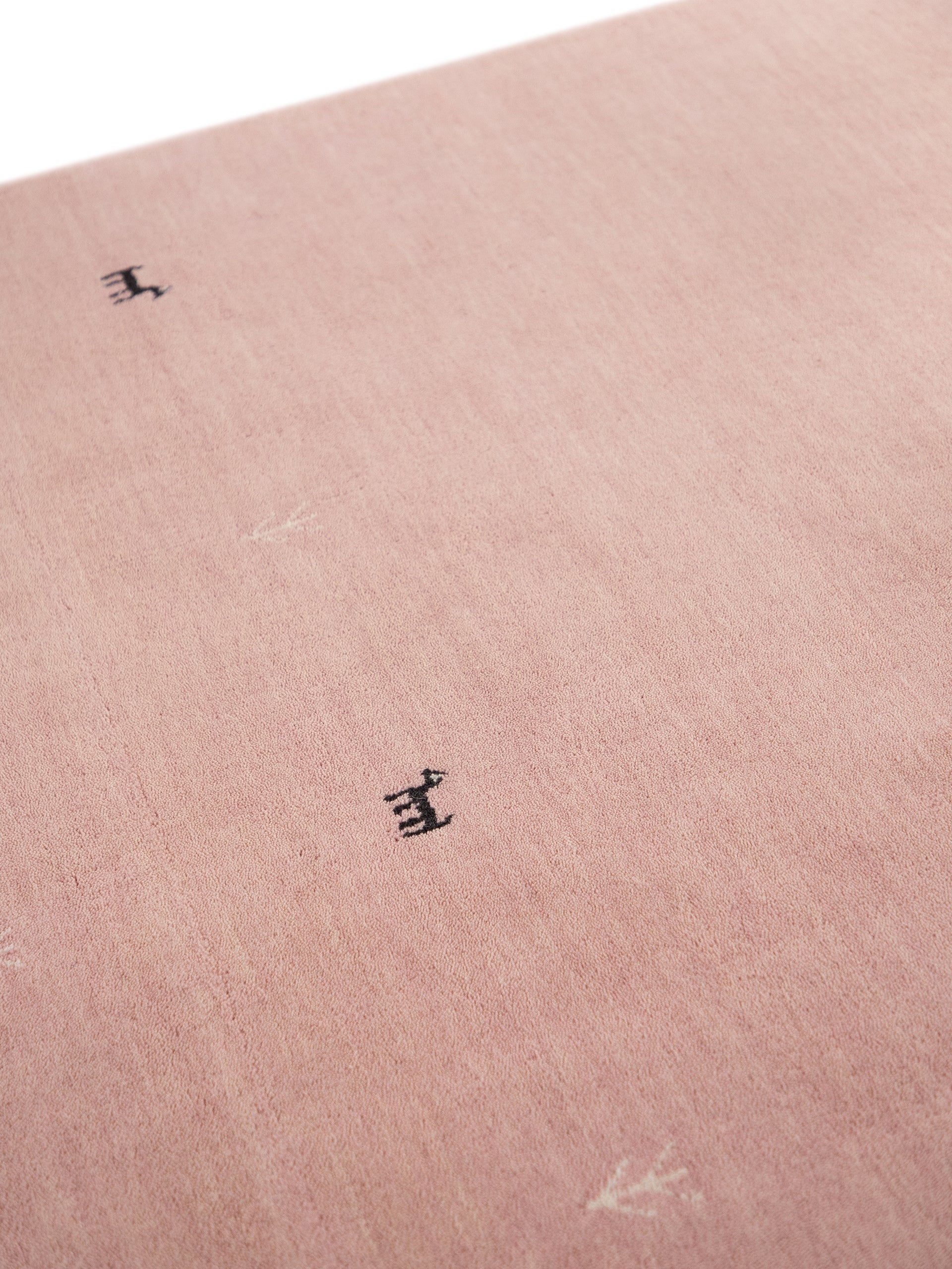 Wollteppich Gabbeh Uni Rosa in rosa aus wolle