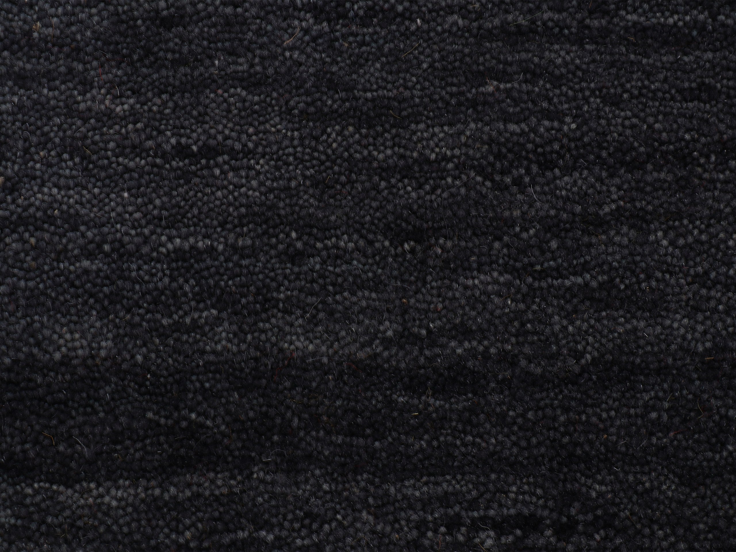Wollteppich Gabbeh Uni Läufer Schwarz in schwarz aus wolle
