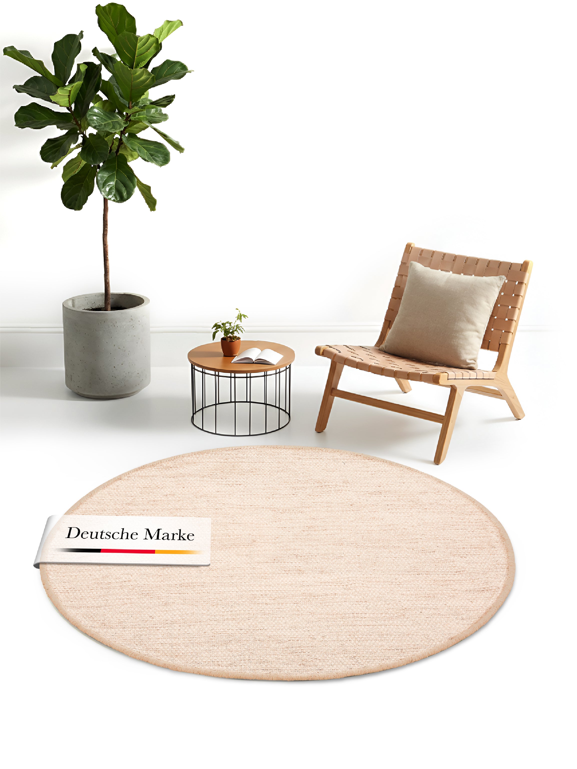 Wollteppich Lui Rund Taupe