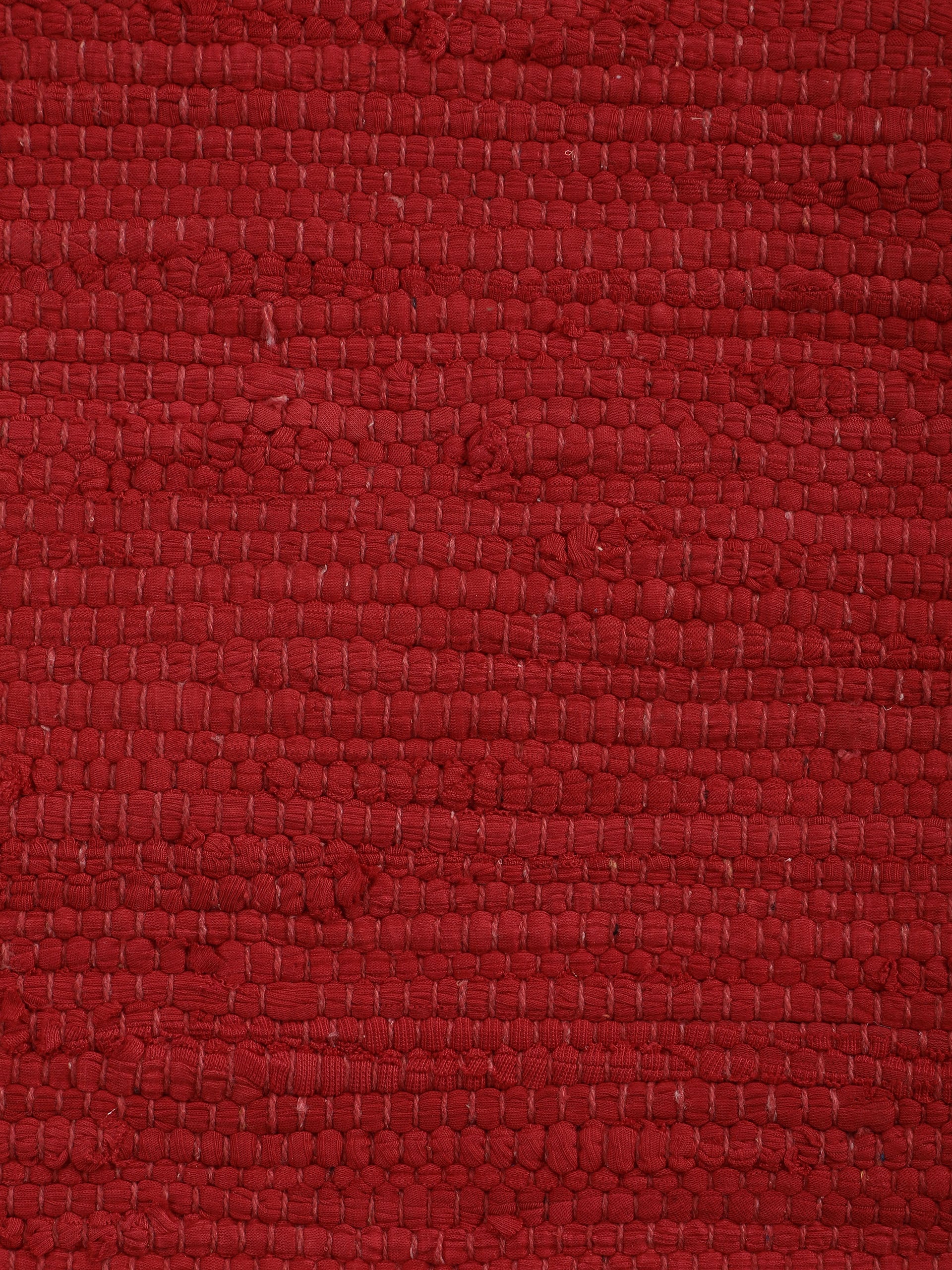 Kelim Chindi Uni Läufer Rot in rot aus baumwolle