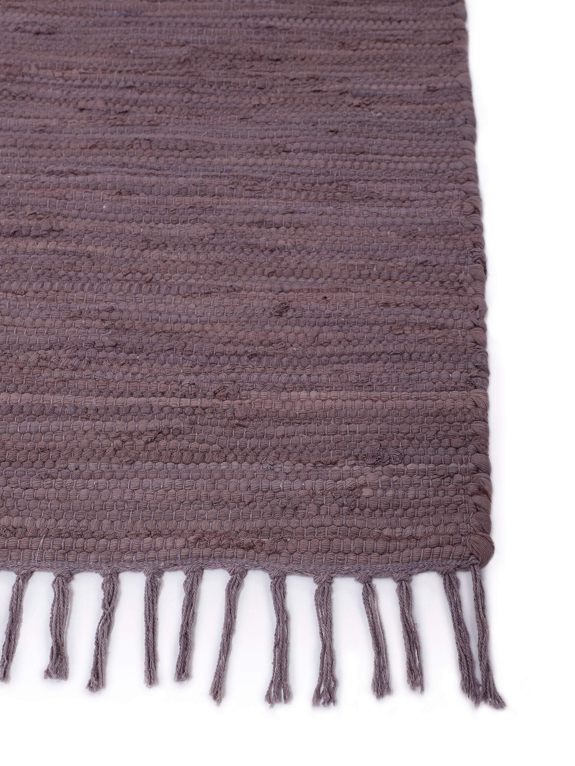 Kelim Chindi Uni Läufer Mauve in mauve aus baumwolle