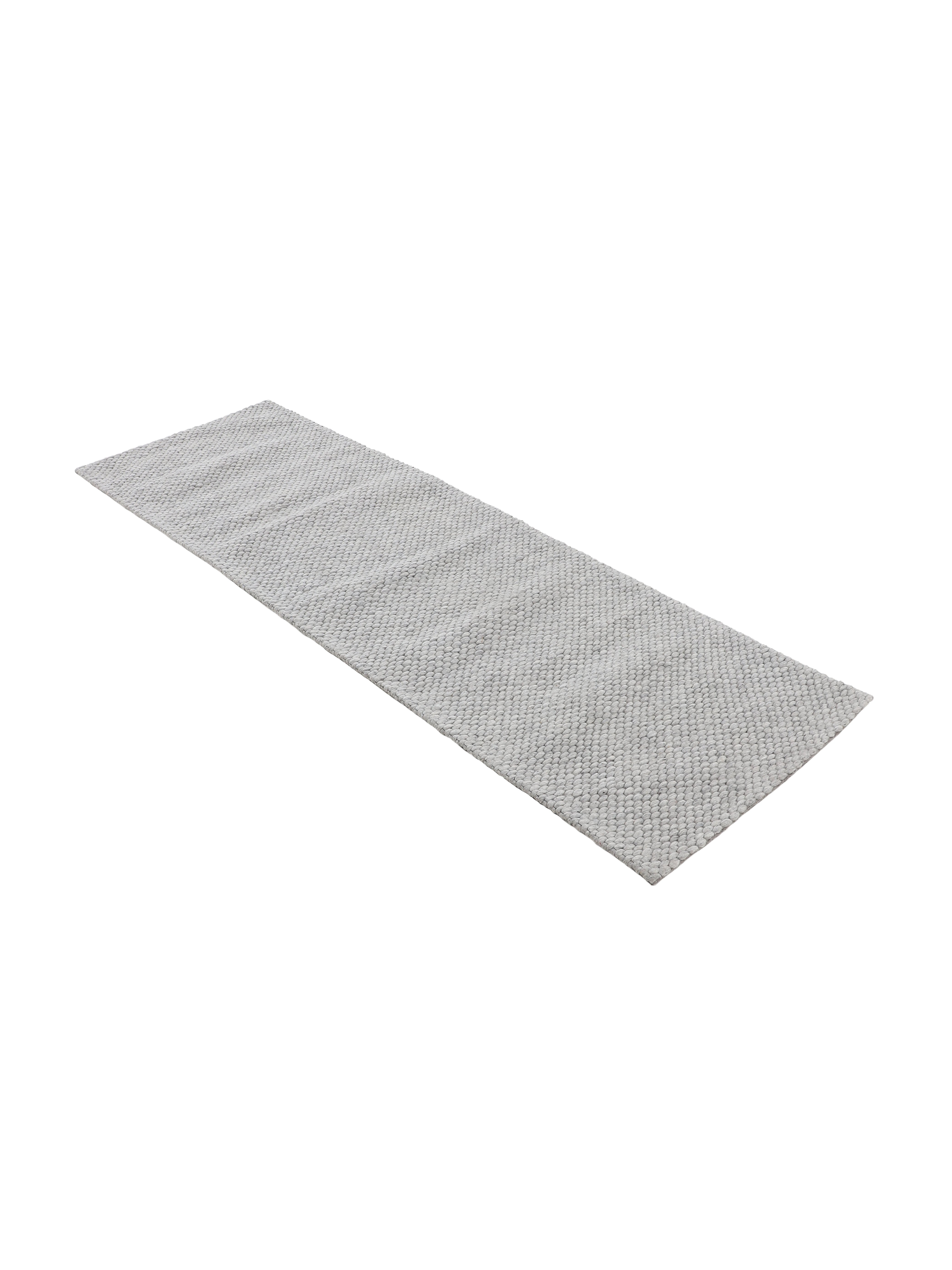 Wollteppich Sina Läufer Grau in grau aus wolle