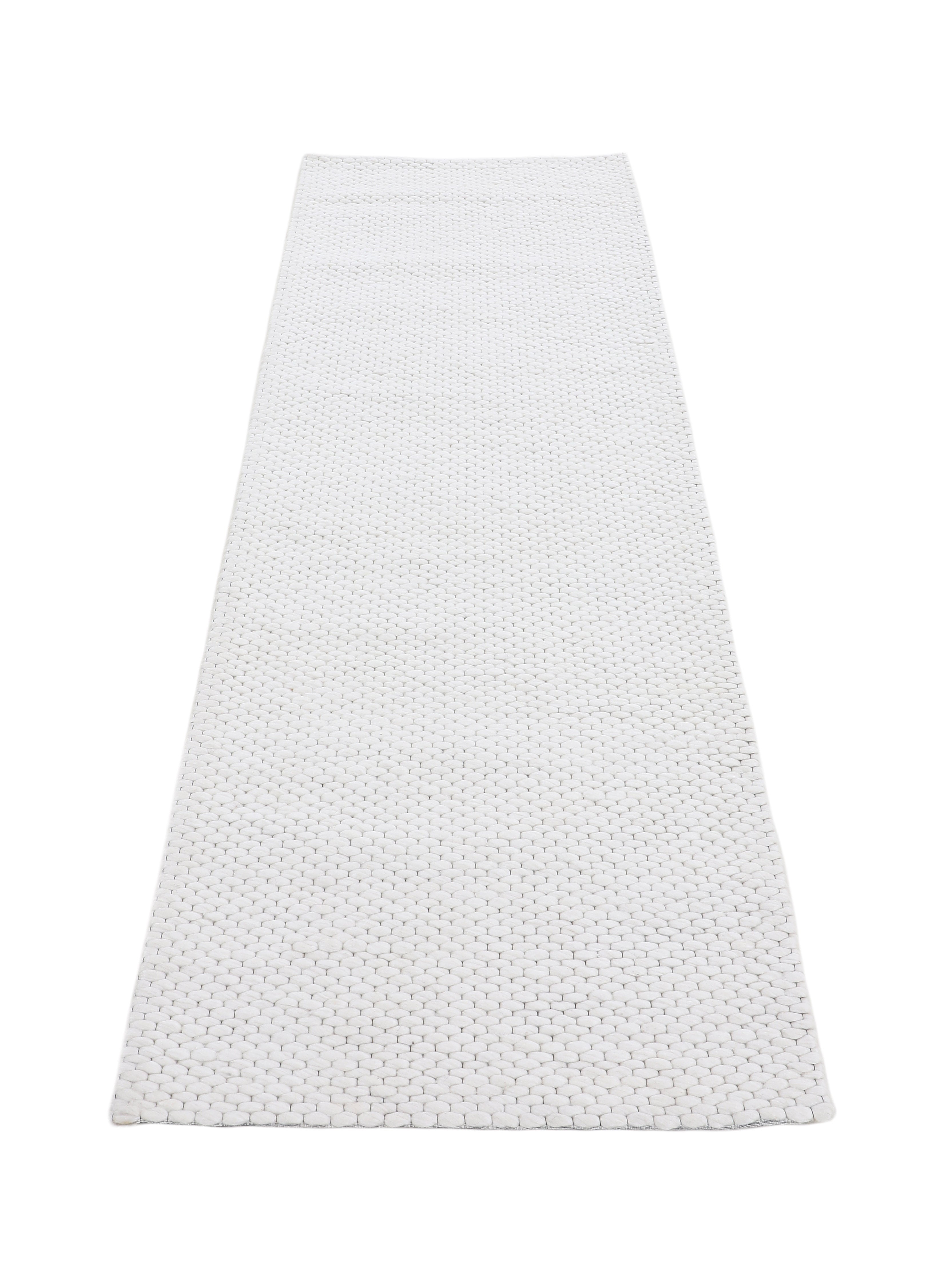 Wollteppich Sina Läufer Creme in creme aus wolle