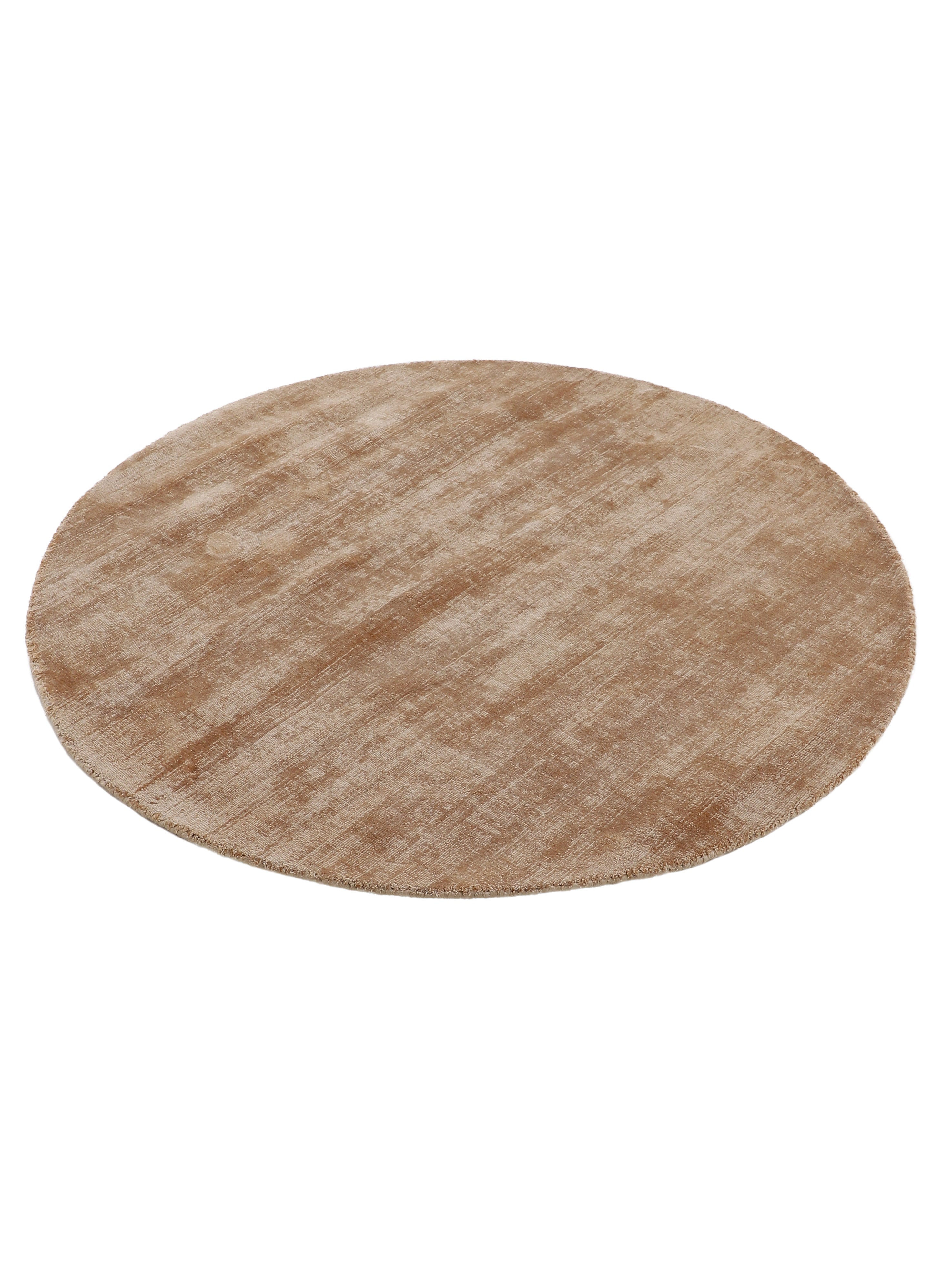 Viskoseteppich Rund Ava Beige in beige aus viskose