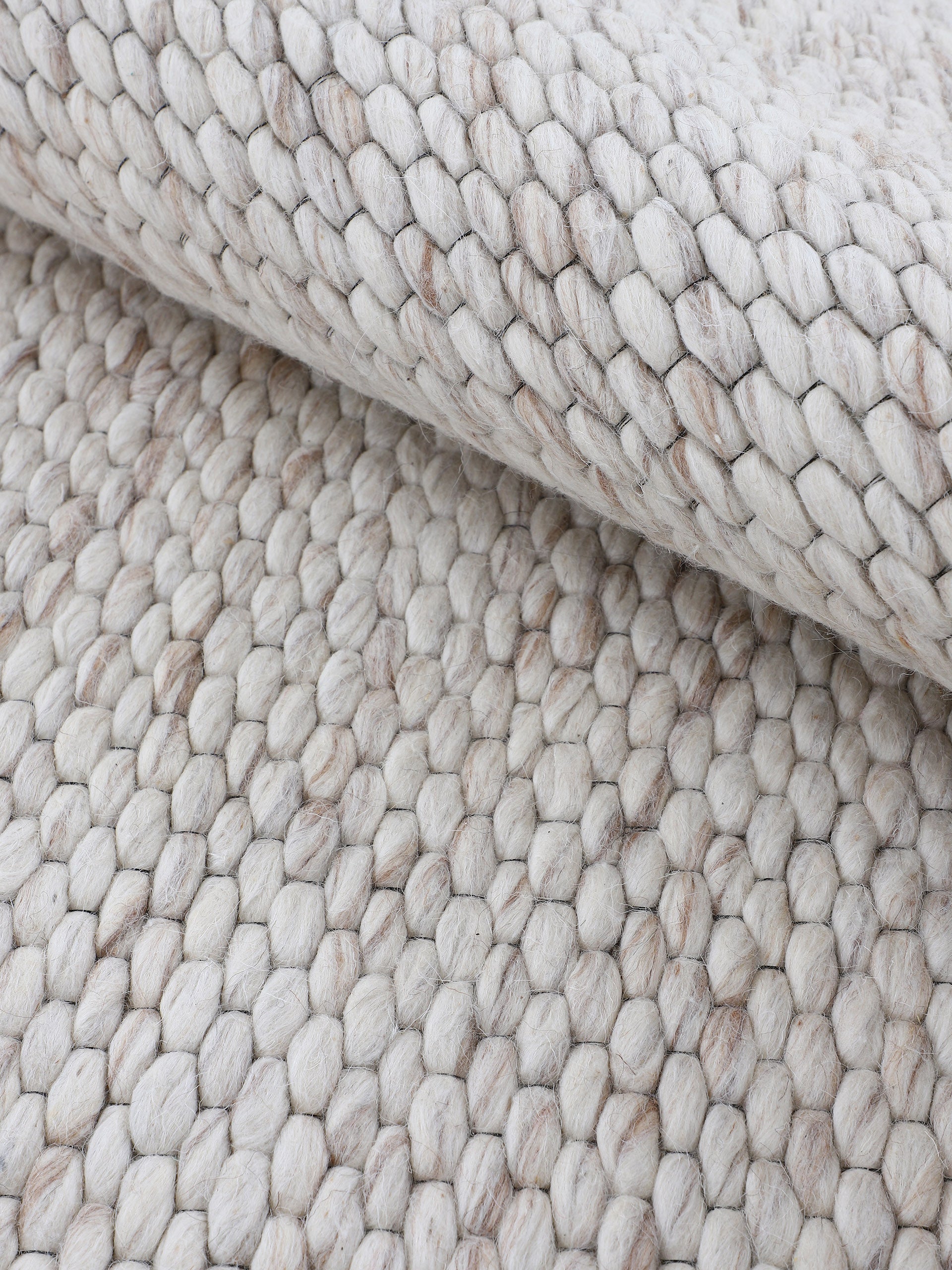 Wollteppich Sina Läufer Beige meliert in beige-meliert aus wolle