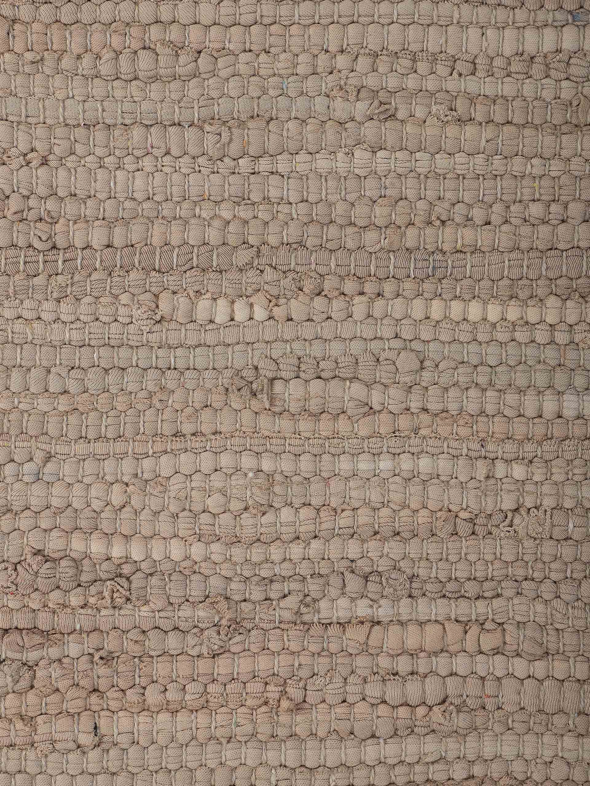 Kelim Chindi Uni Läufer Taupe in taupe aus baumwolle