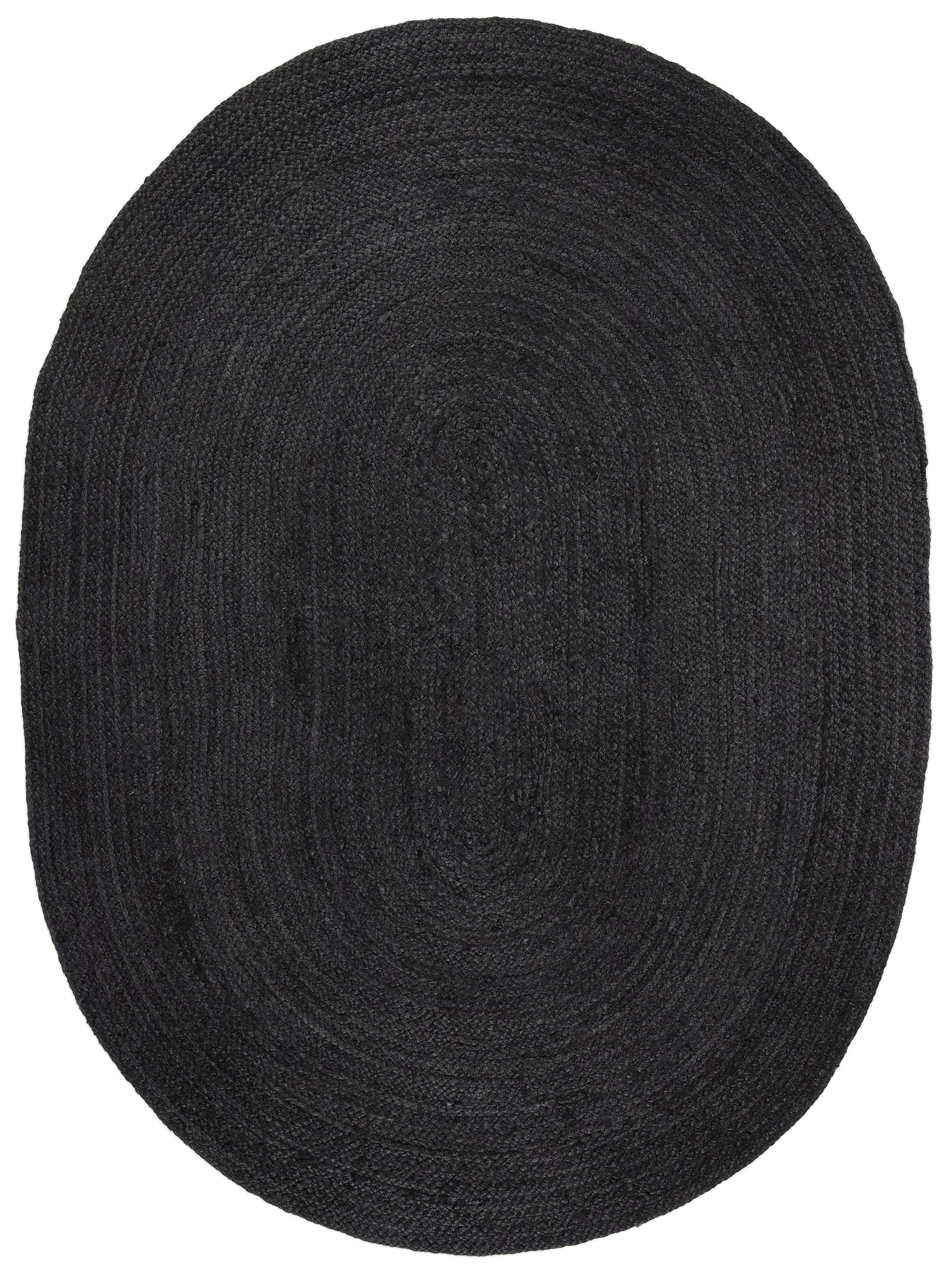 Juteteppich Nele Oval Anthrazit in anthrazit aus sisal/jute