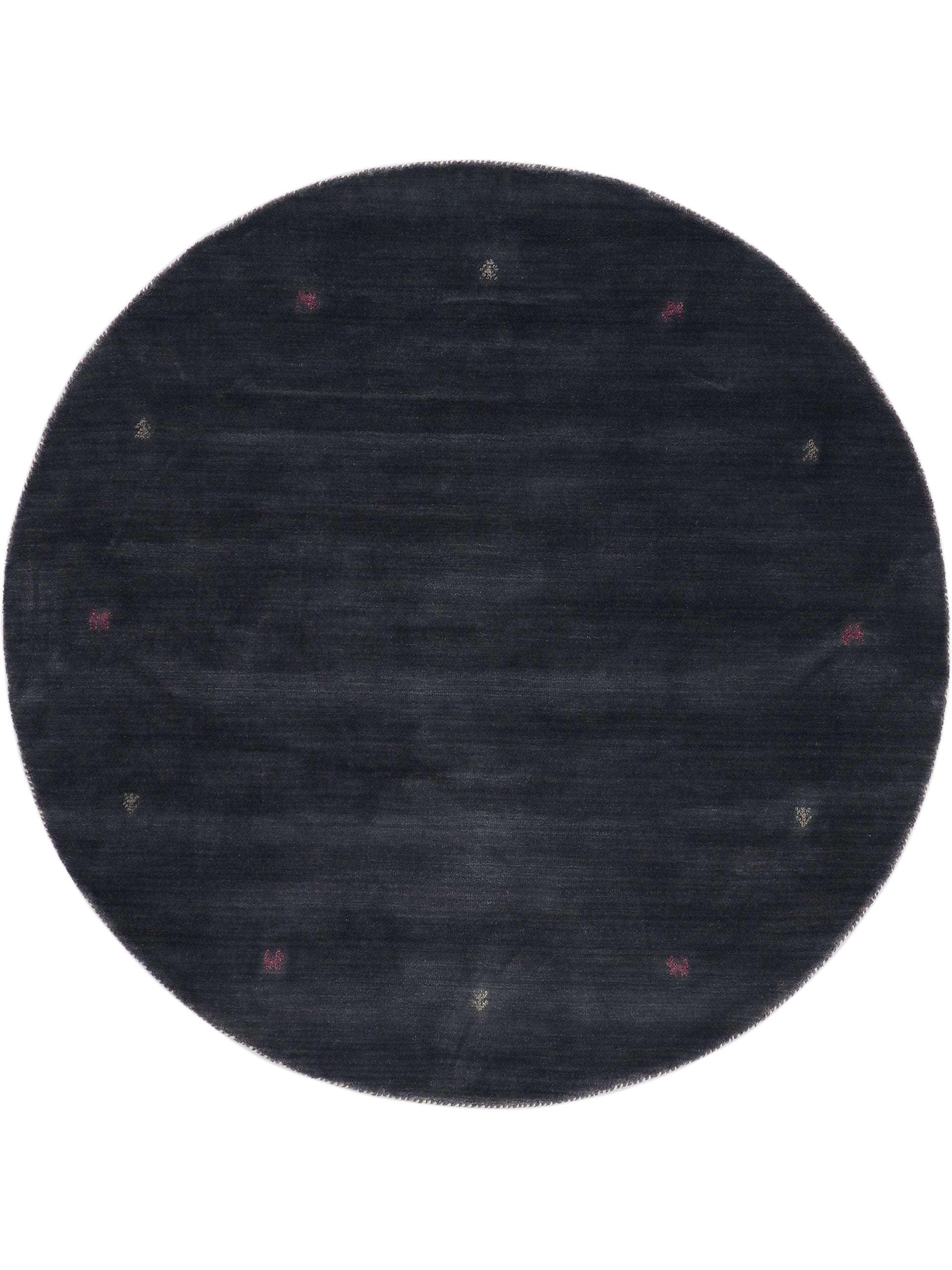 Wollteppich Gabbeh Uni Rund Grau in grau aus wolle