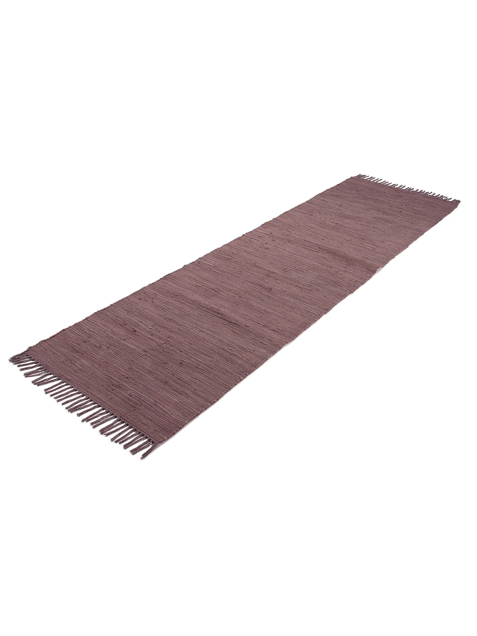 Kelim Chindi Uni Läufer Mauve in mauve aus baumwolle