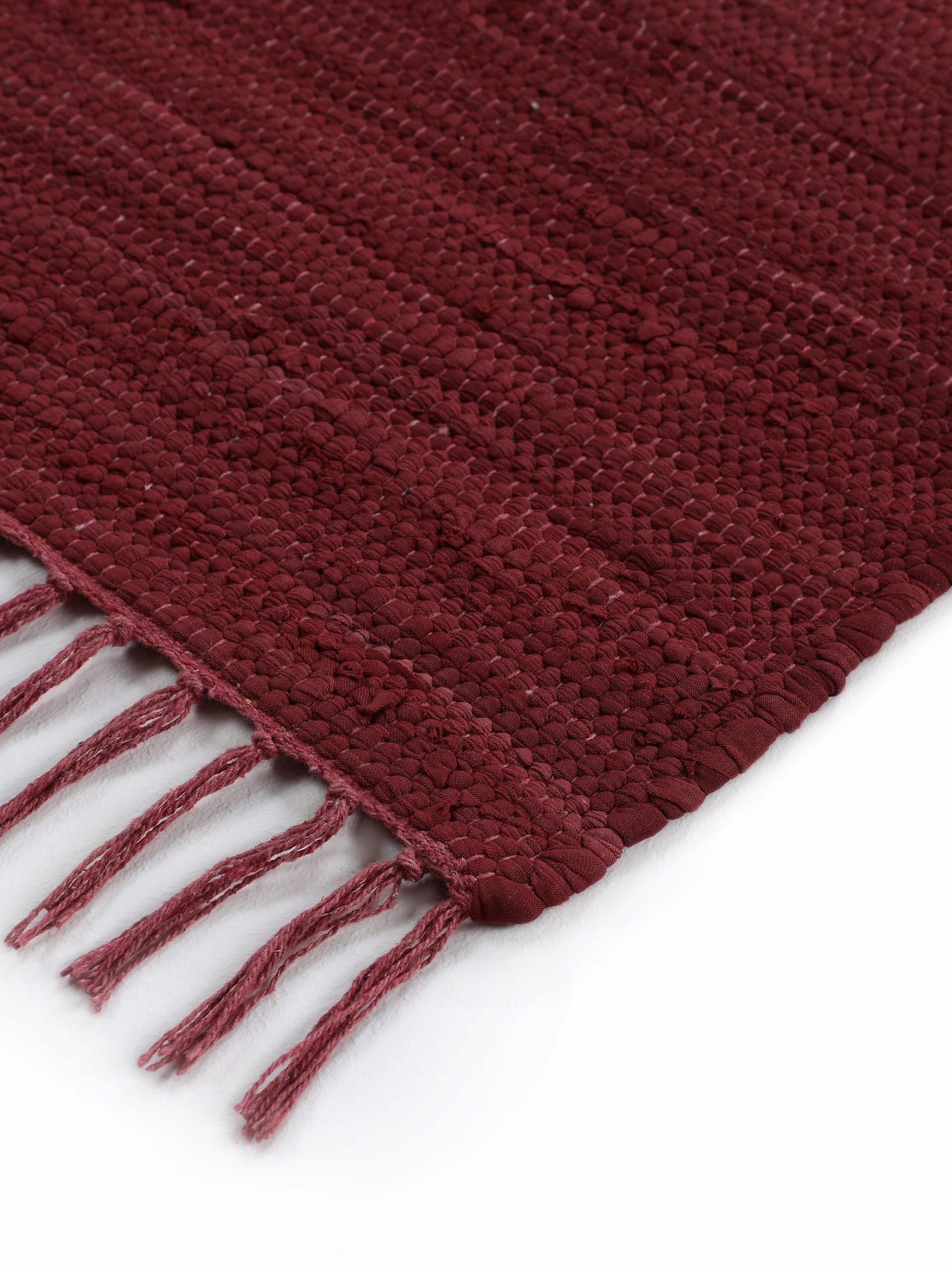 Kelim Chindi Uni Läufer Violett in violett aus baumwolle