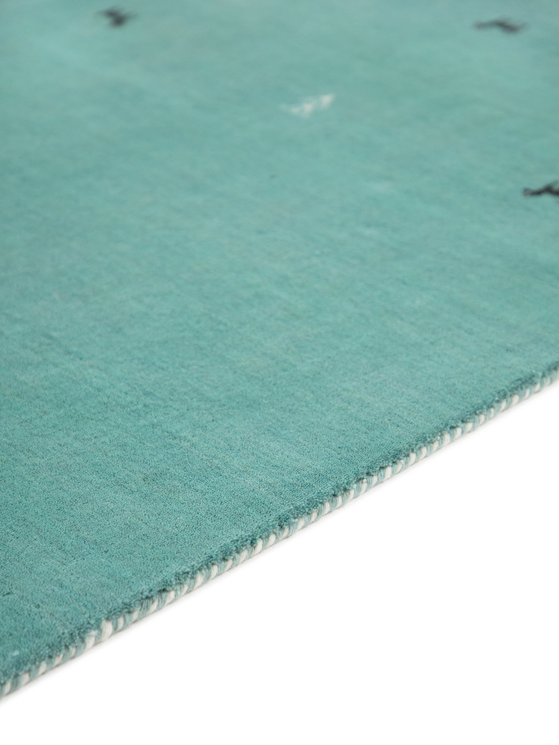 Wollteppich Gabbeh Uni Türkis aus Wolle