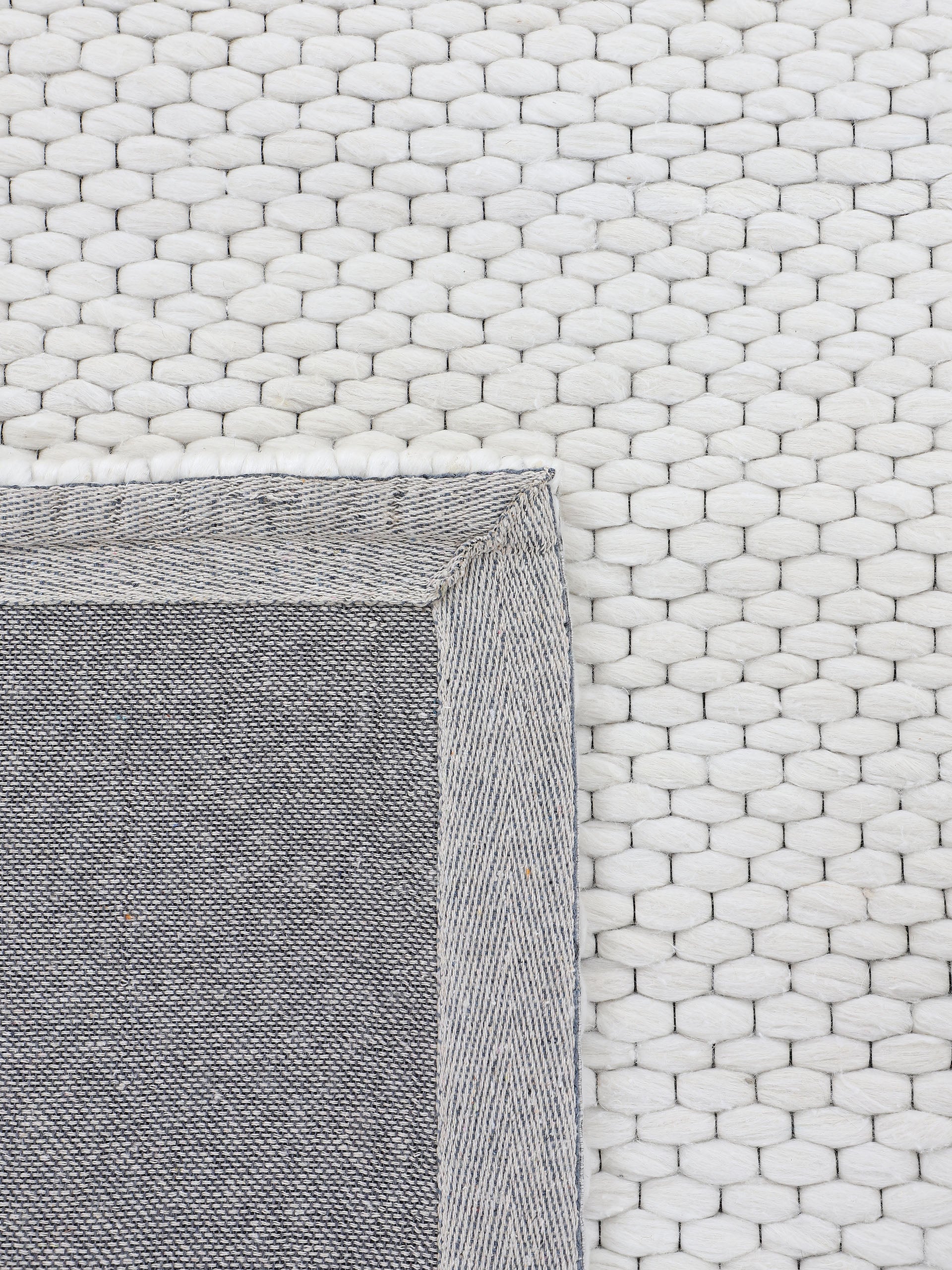 Wollteppich Sina Rund Creme in creme aus wolle