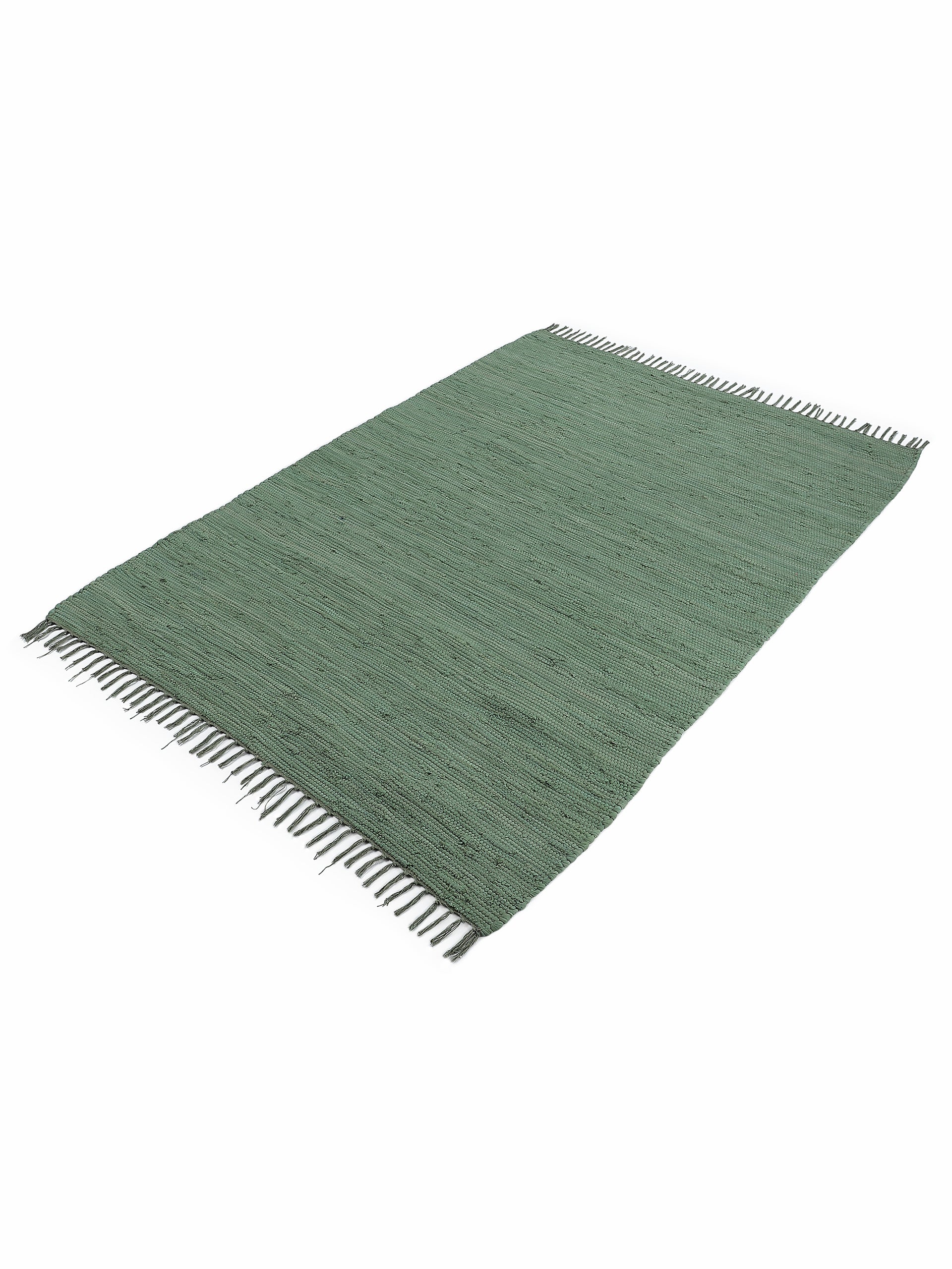 Kelim Chindi Uni Grün in grün aus baumwolle