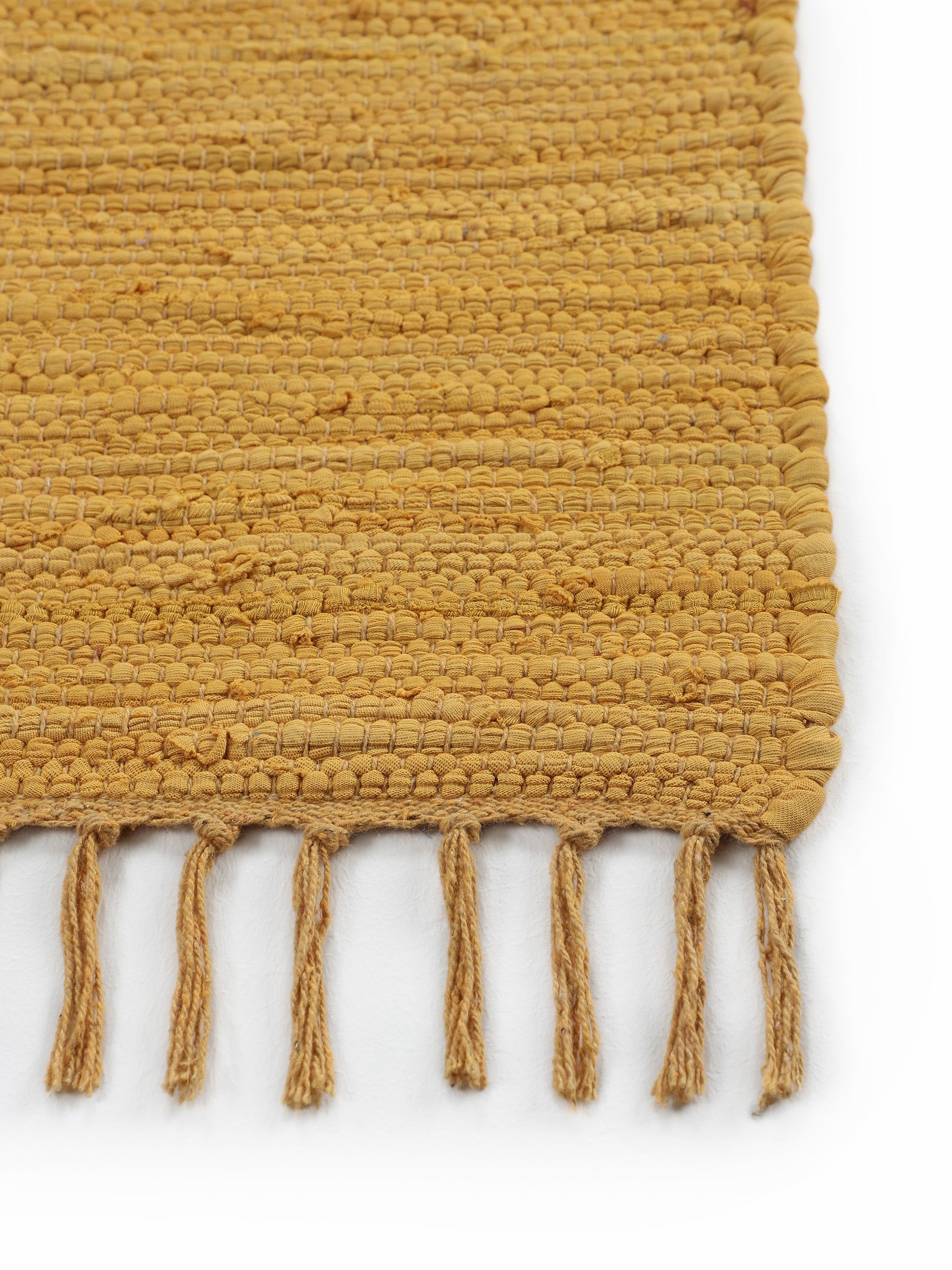 Kelim Chindi Uni Läufer Gelb in gelb aus baumwolle